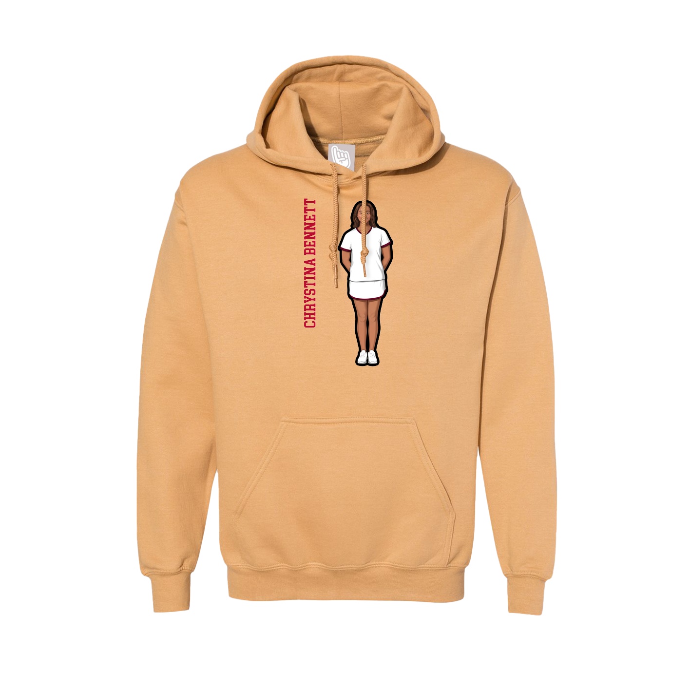 Hoodie — Name Vertical in Vegas Gold
