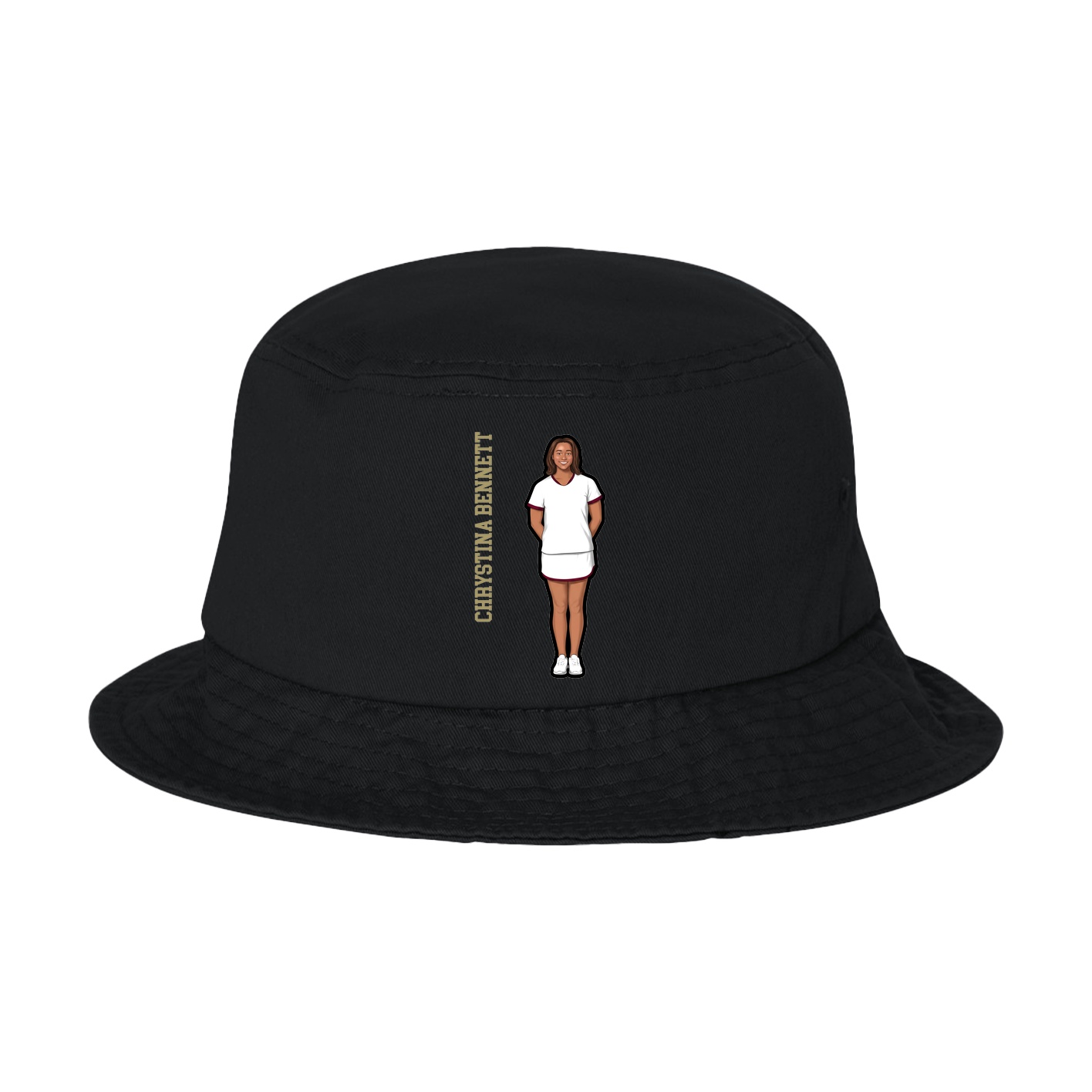 Bucket Cap — Name Vertical in Black