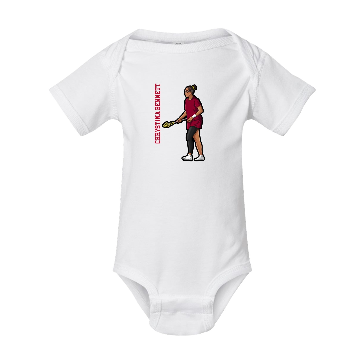 Baby Onesie — Name Vertical in White