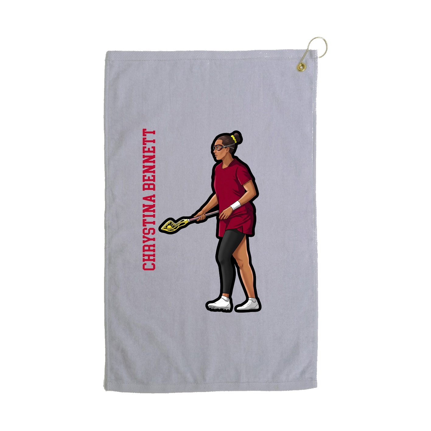 Golf Towel — Name Vertical in Grey
