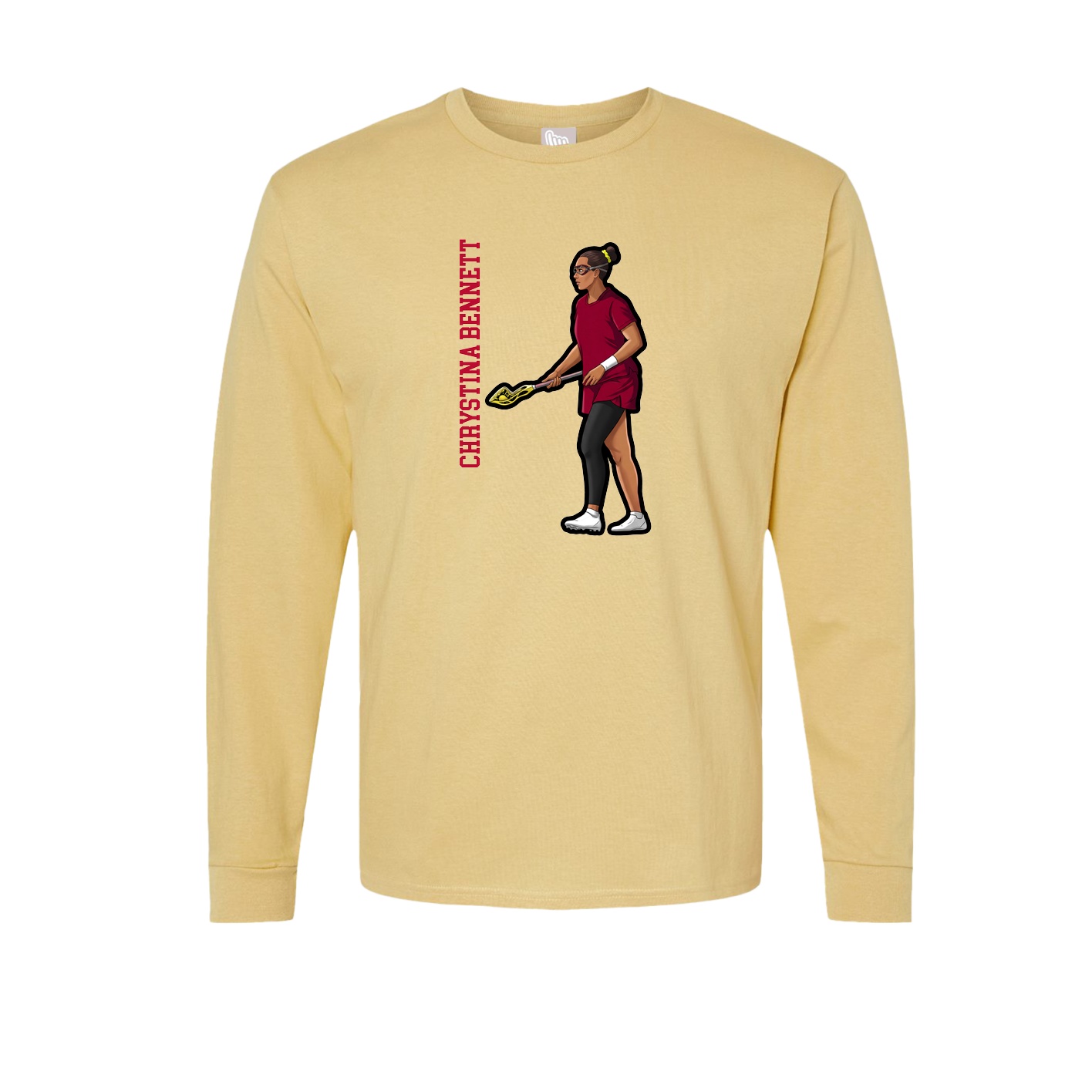 Long Sleeve Tee — Name Vertical in Vegas Gold