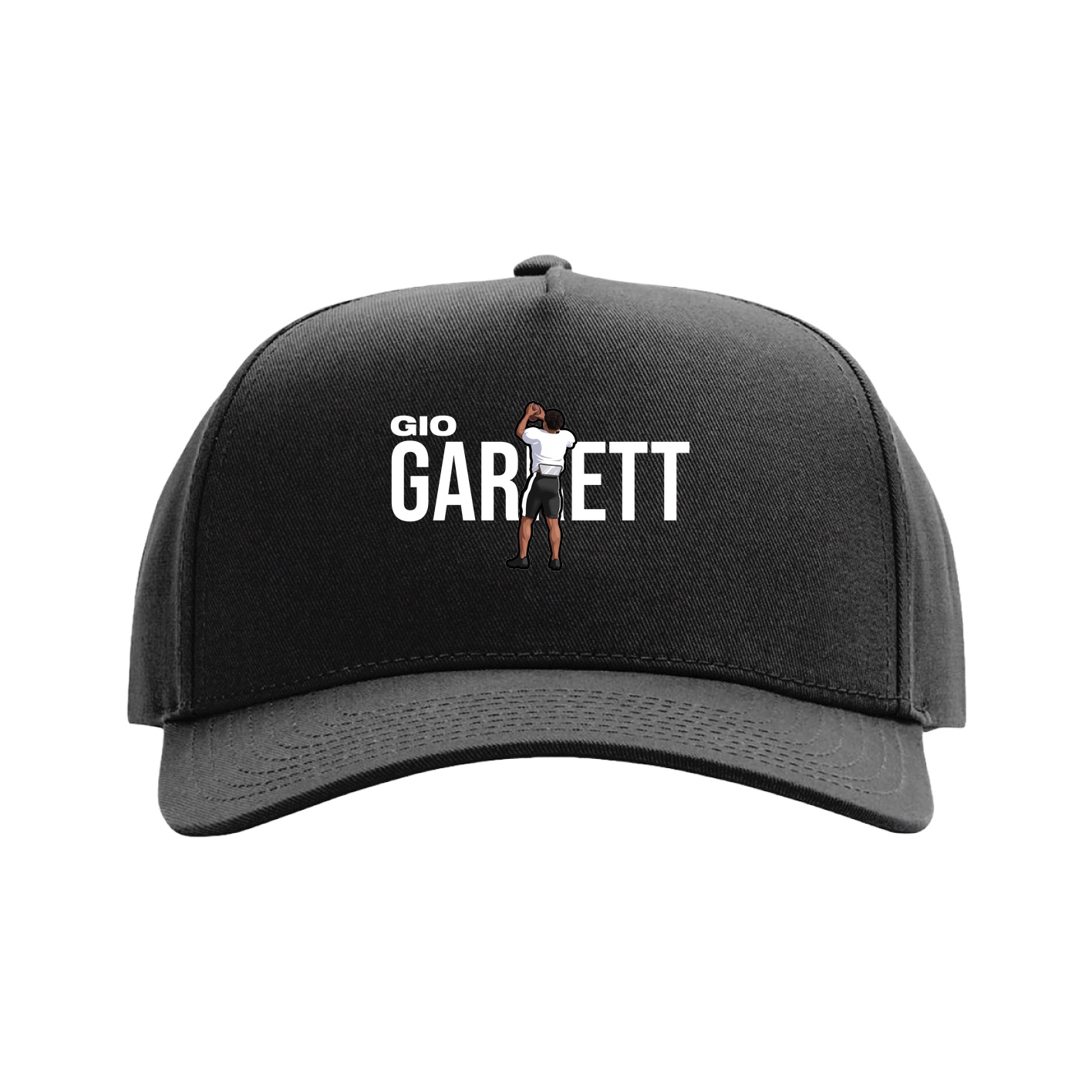 Full Fabric Five-Panel Champ Cap — Player Name in Black
