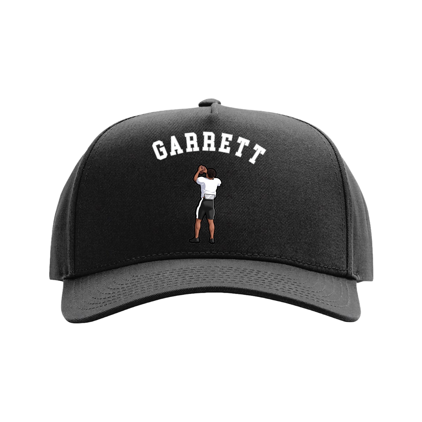 Full Fabric Five-Panel Champ Cap — Shirsey Arch in Black
