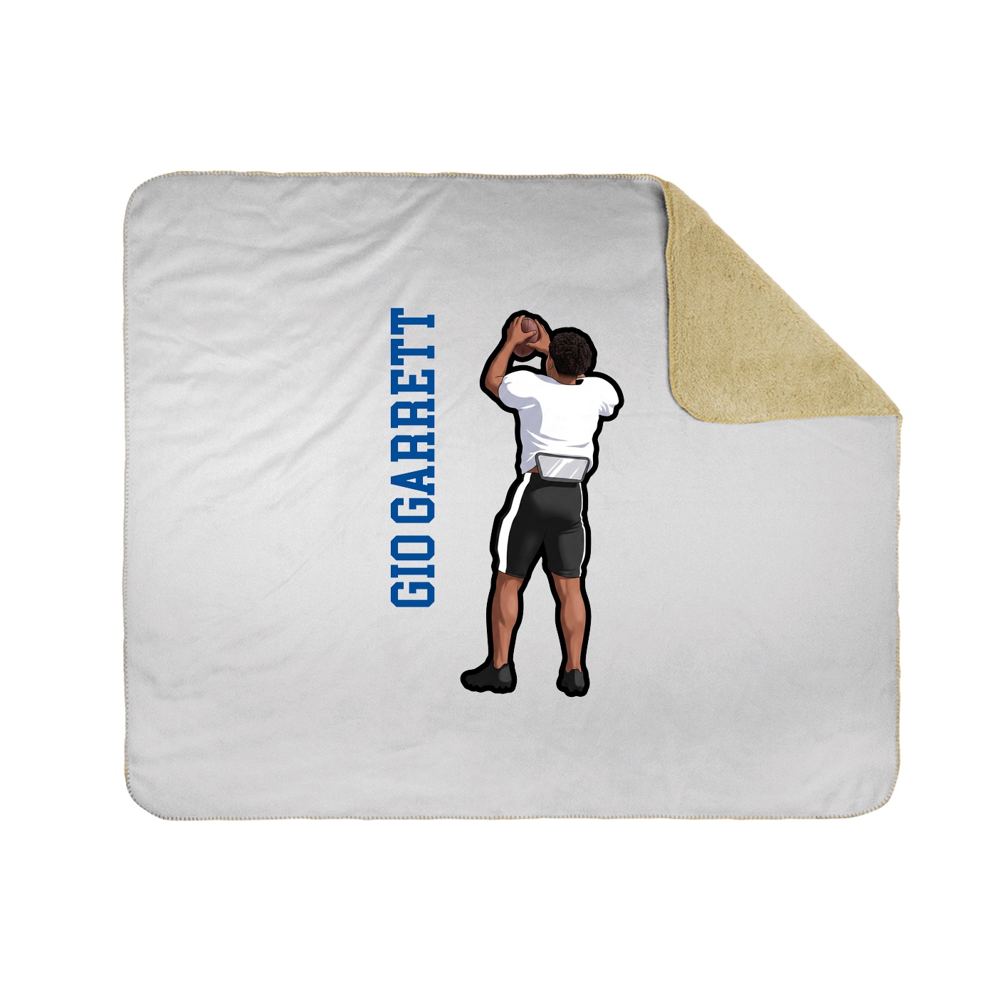 Throw Blanket — Name Vertical in White