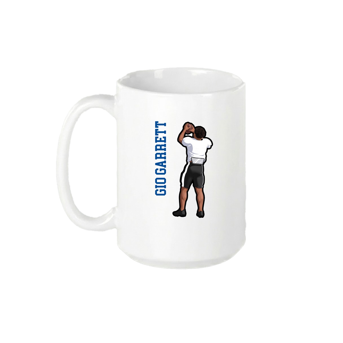 15oz Coffee Mug — Name Vertical in White