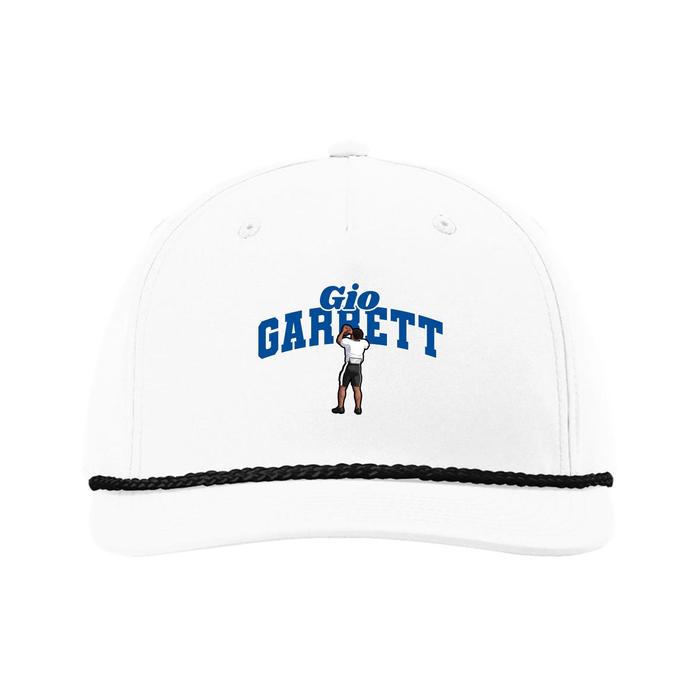 Five-Panel Classic Rope Cap — Signature Arch in White