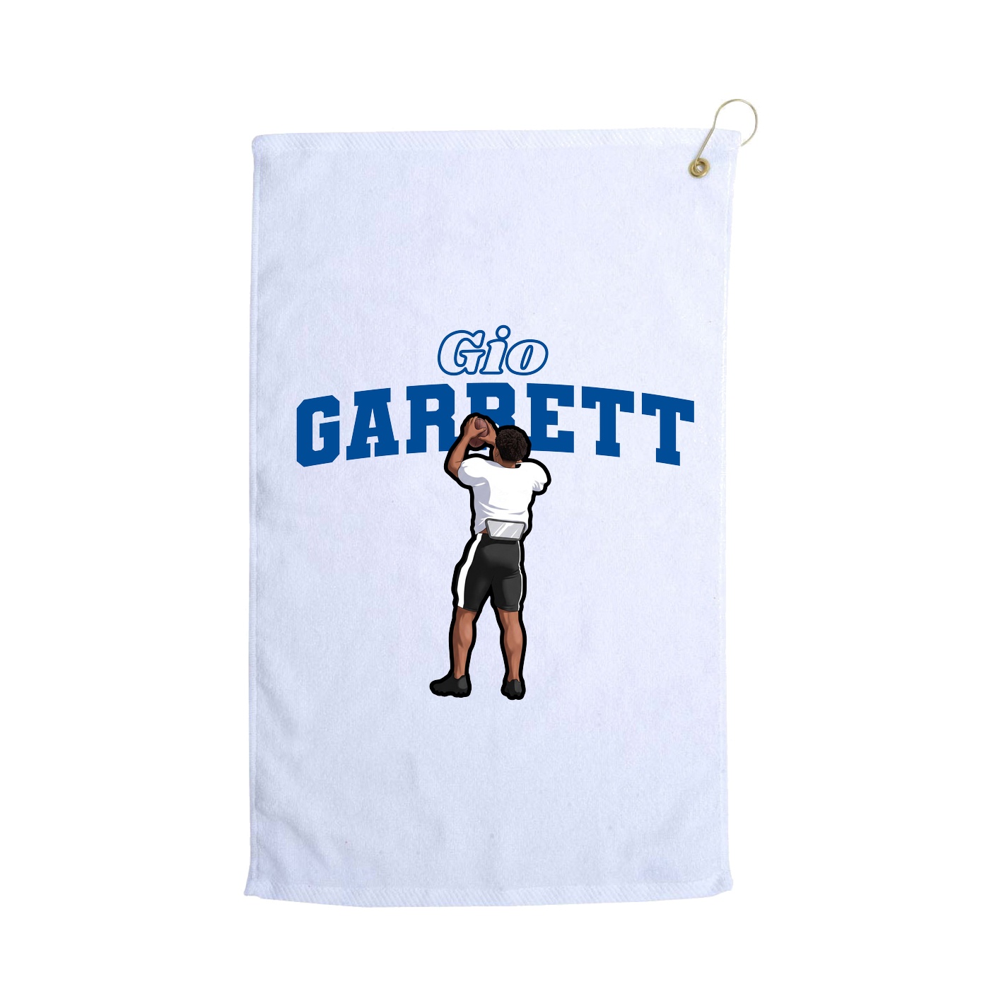 Golf Towel — Name Arch in White