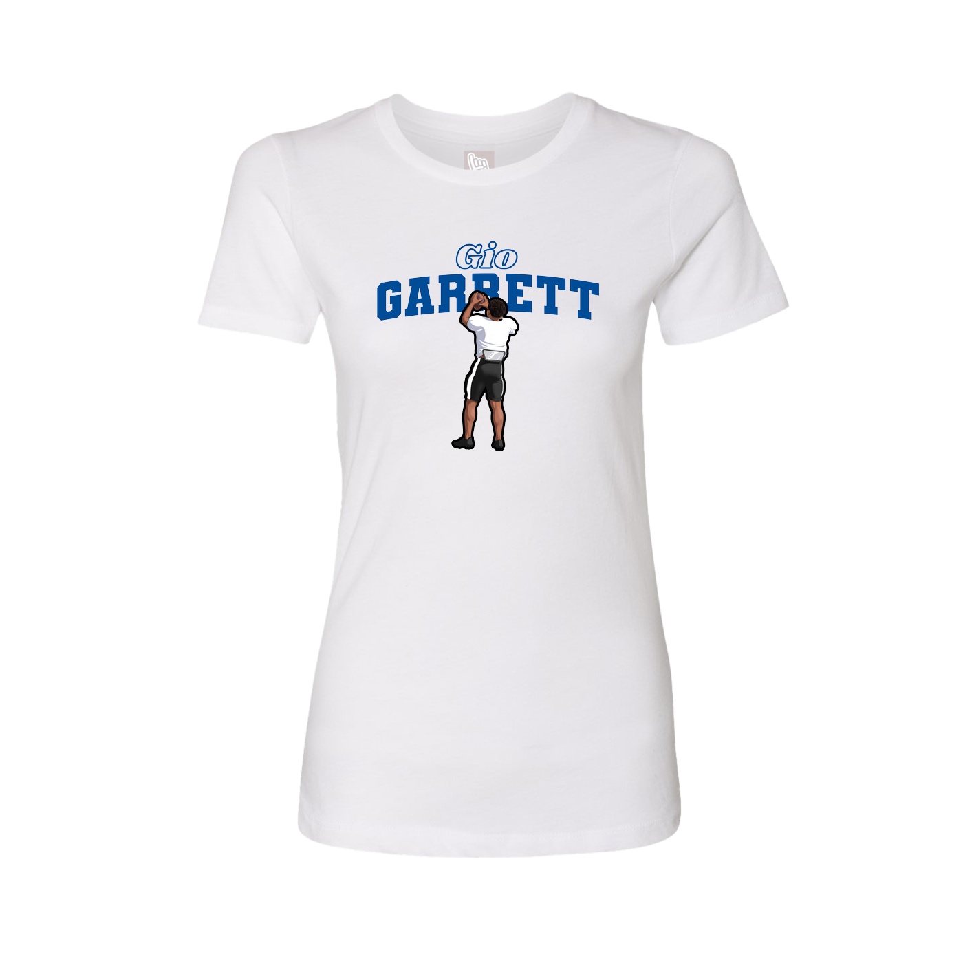 Fitted Women's Tee — Name Arch in White