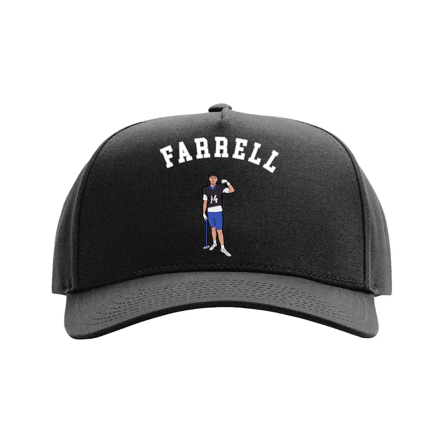 Full Fabric Five-Panel Champ Cap — Shirsey Arch in Black