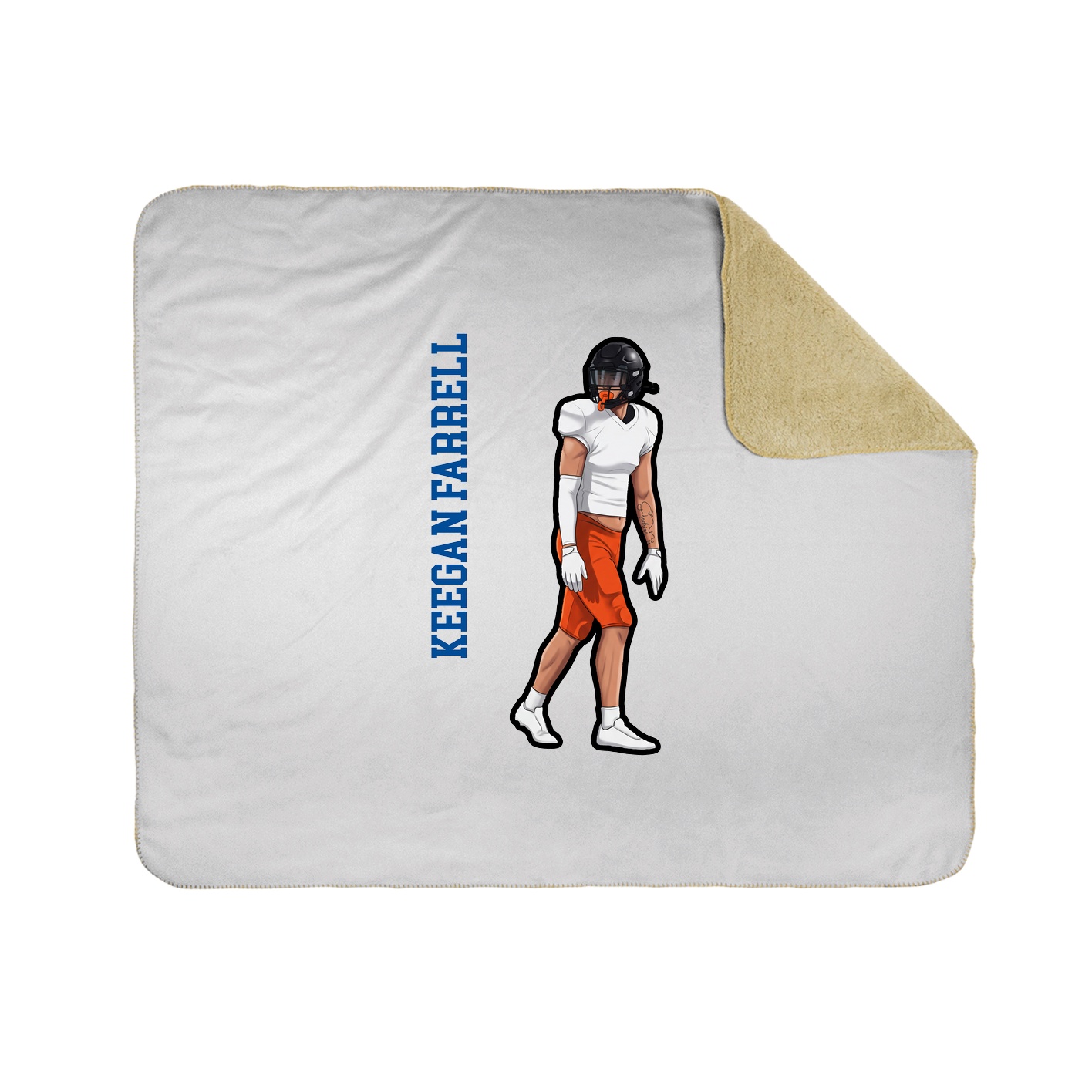 Throw Blanket — Name Vertical in White