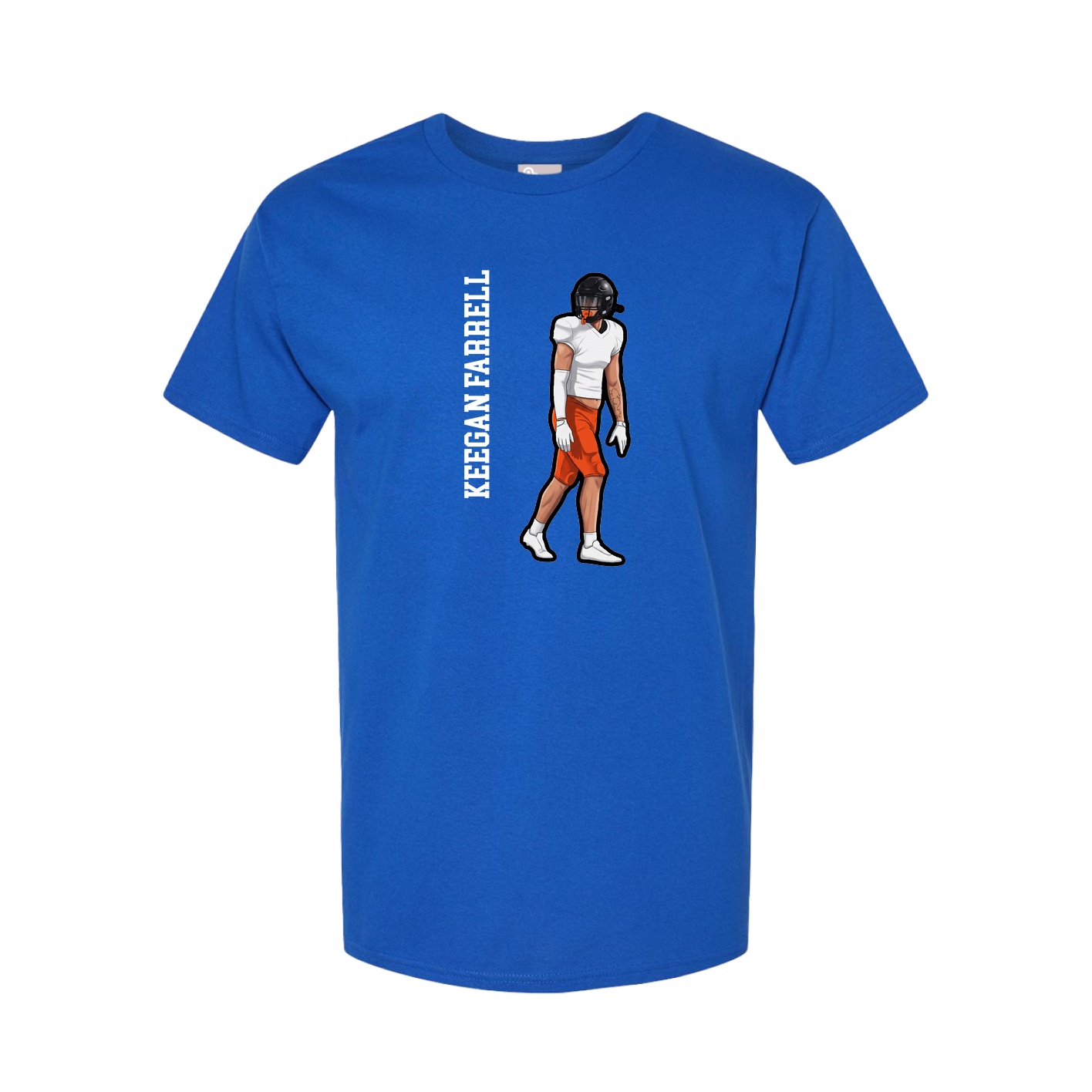 Youth Tee — Name Vertical in Royal