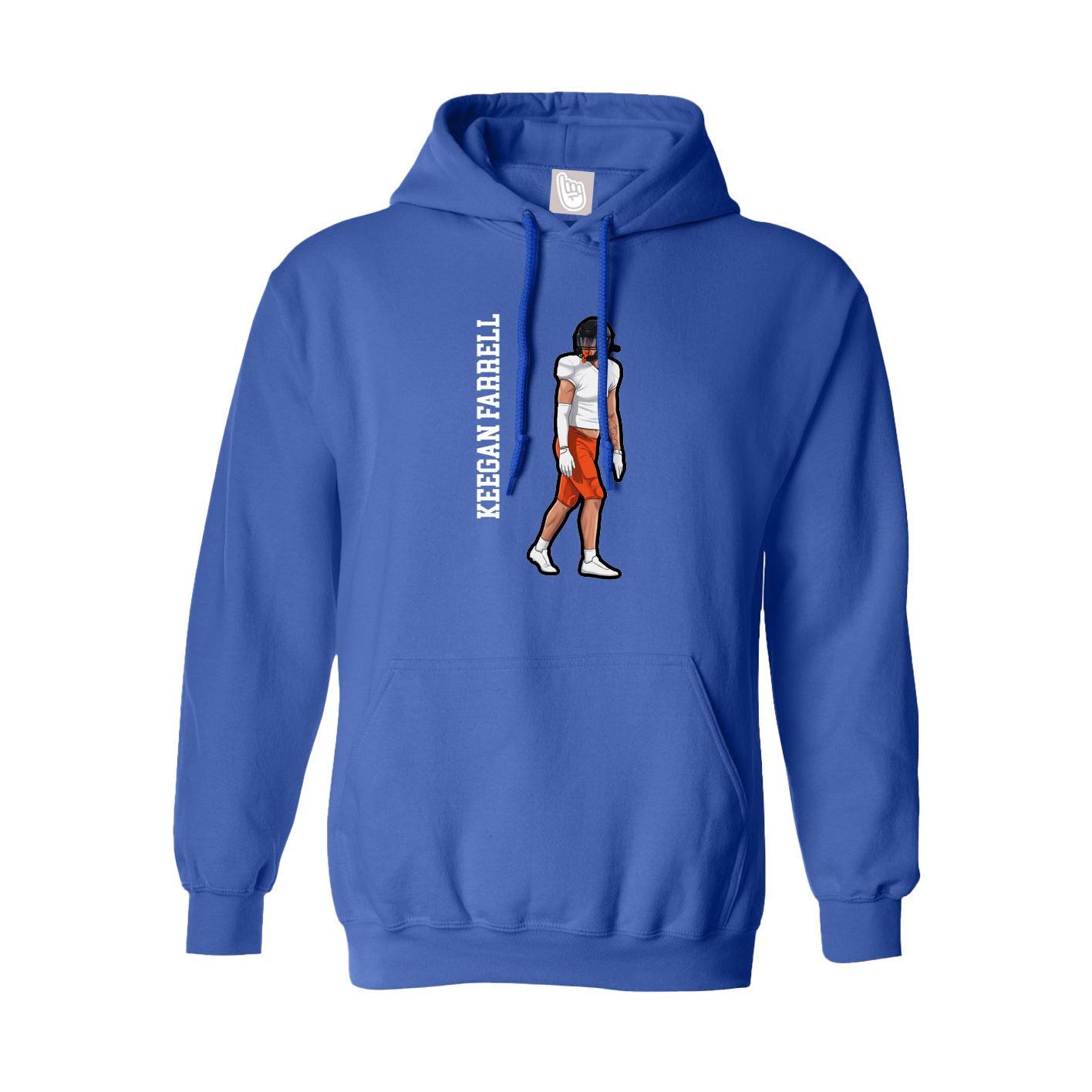 Youth Hoodie — Name Vertical in Royal