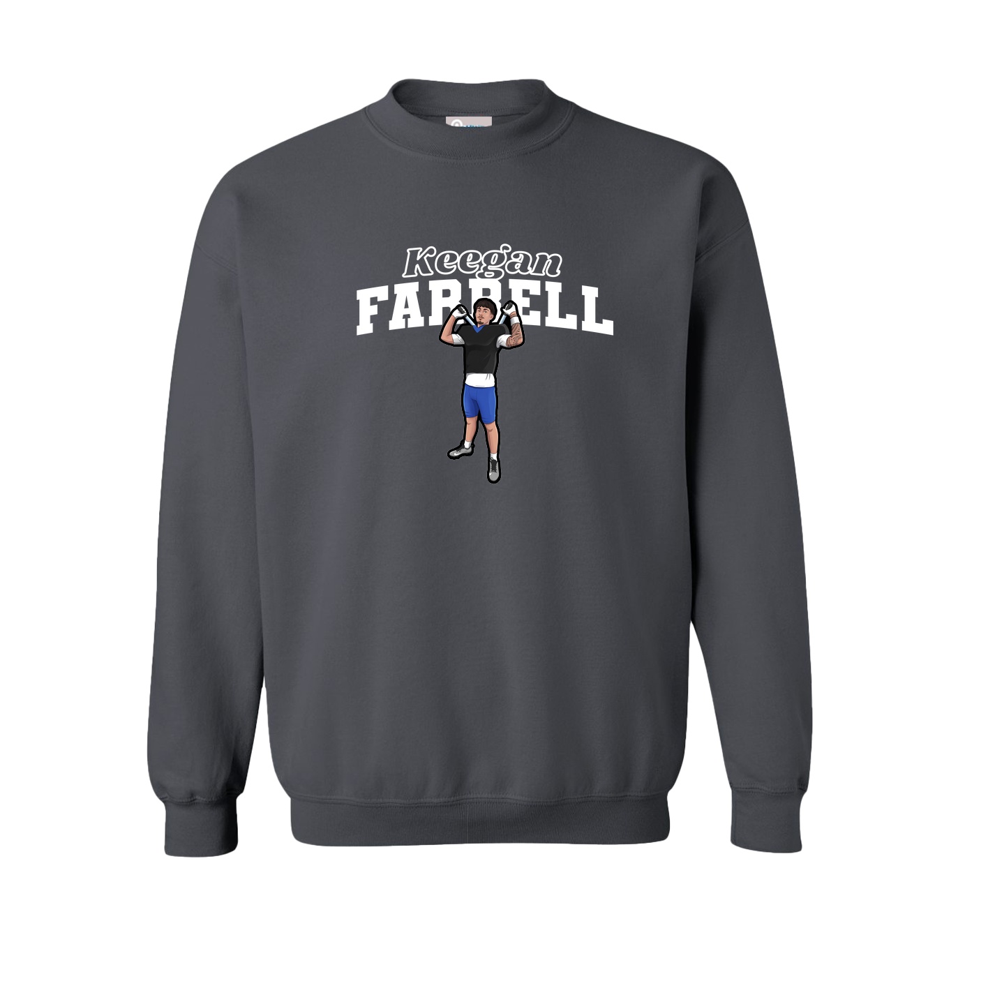 Fleece Crew — Name Arch in Grey