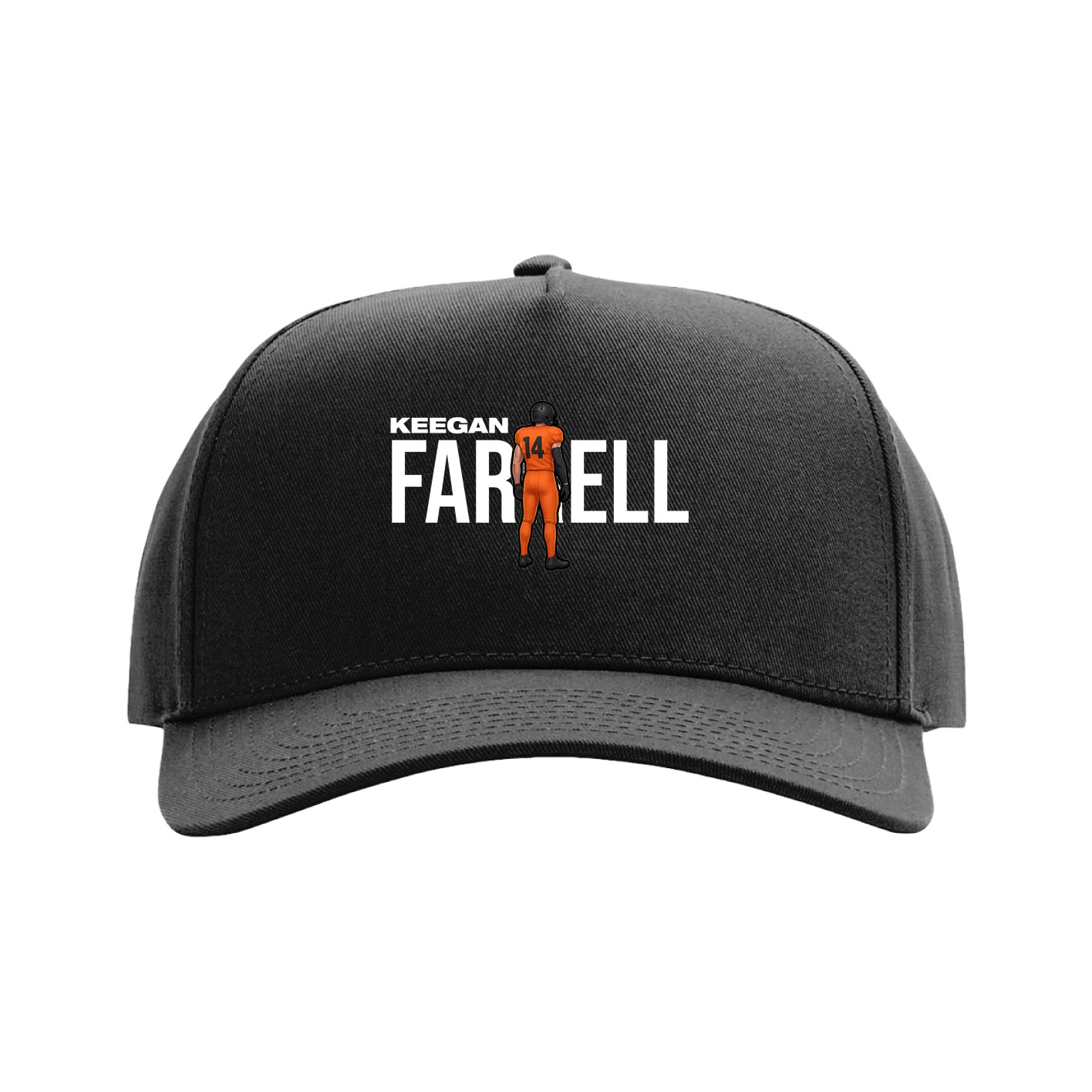 Full Fabric Five-Panel Champ Cap — Player Name in Black