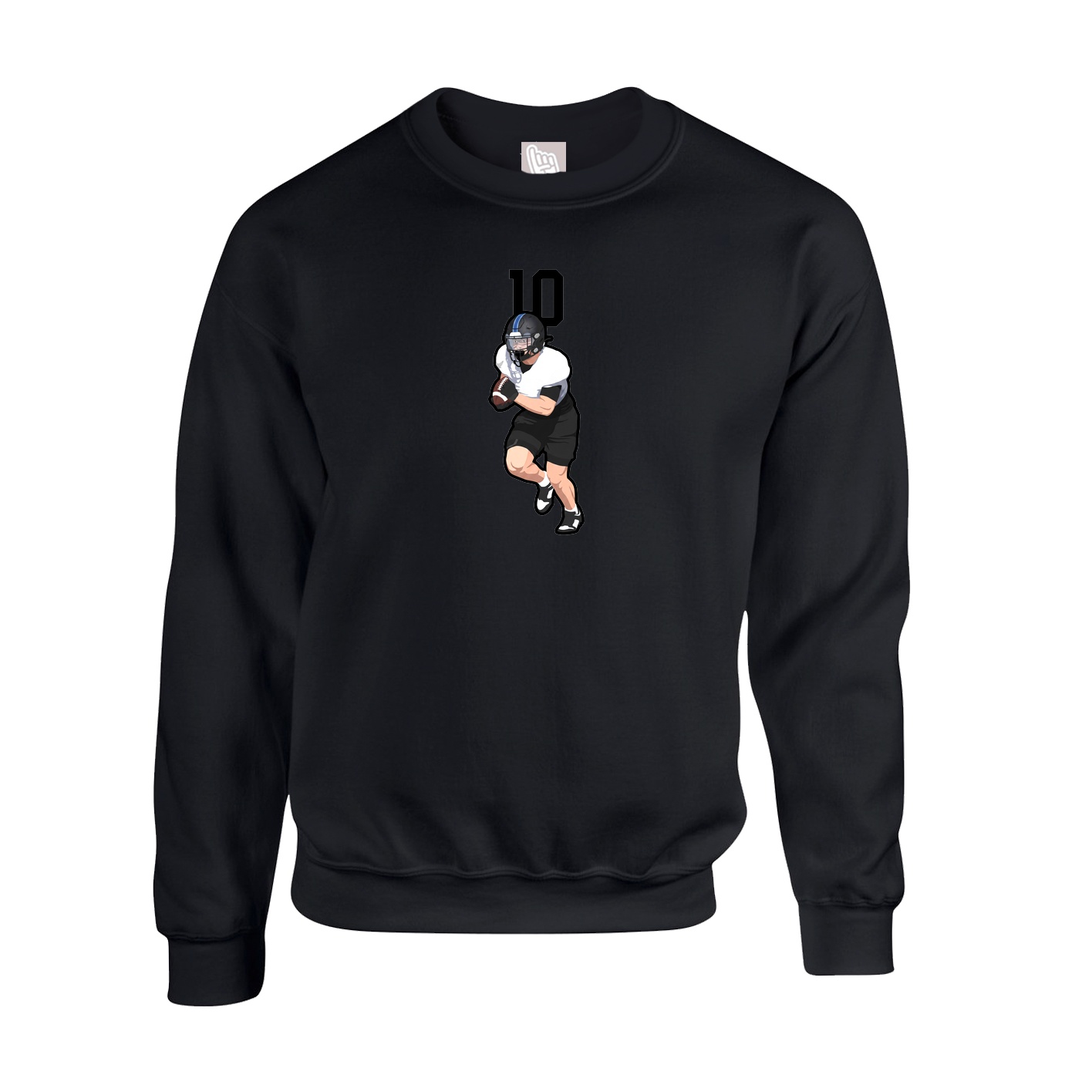 Fleece Crew — Number Top in Black