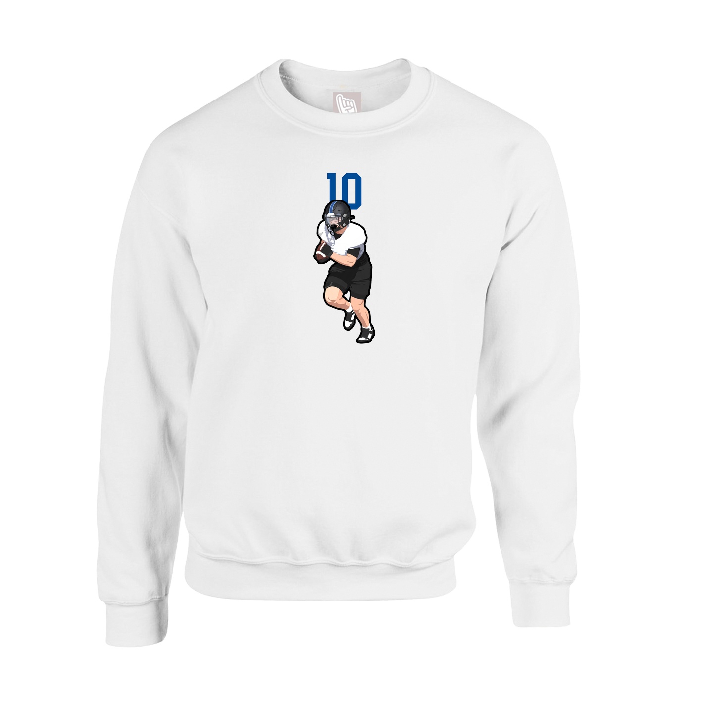 Fleece Crew — Number Top in White