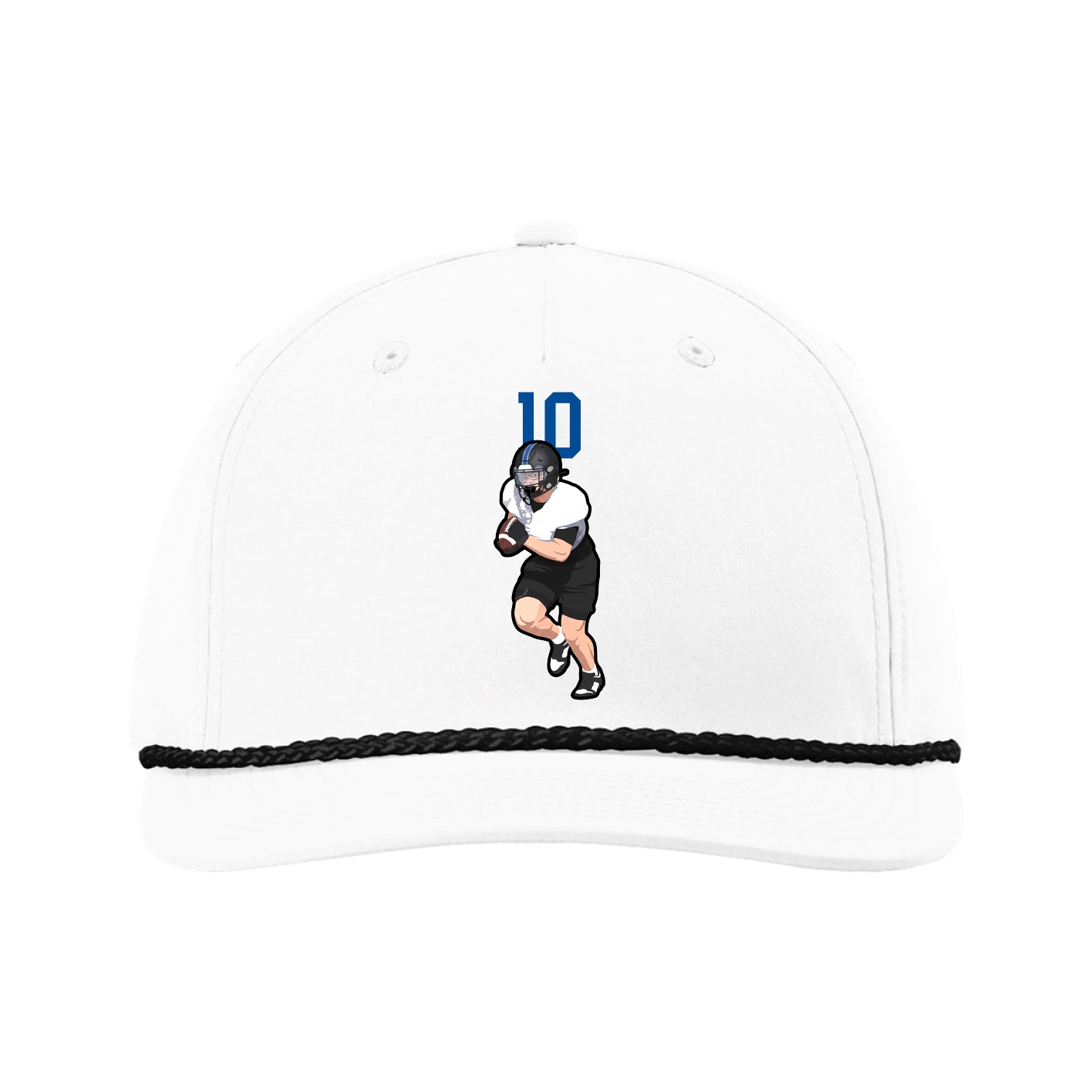Five-Panel Classic Rope Cap — Number Top in White
