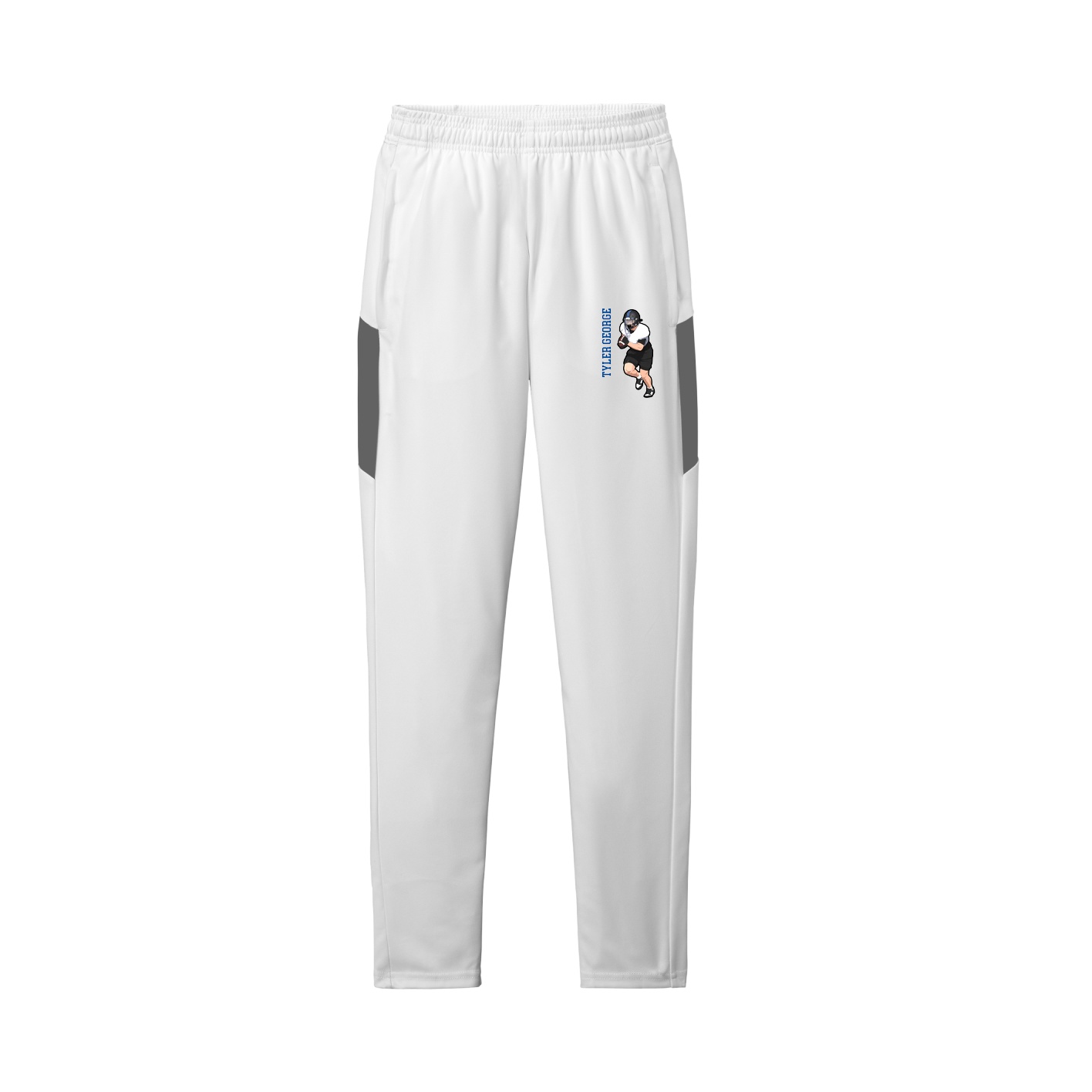 Team Travel Pant — Name Vertical in White/Grey