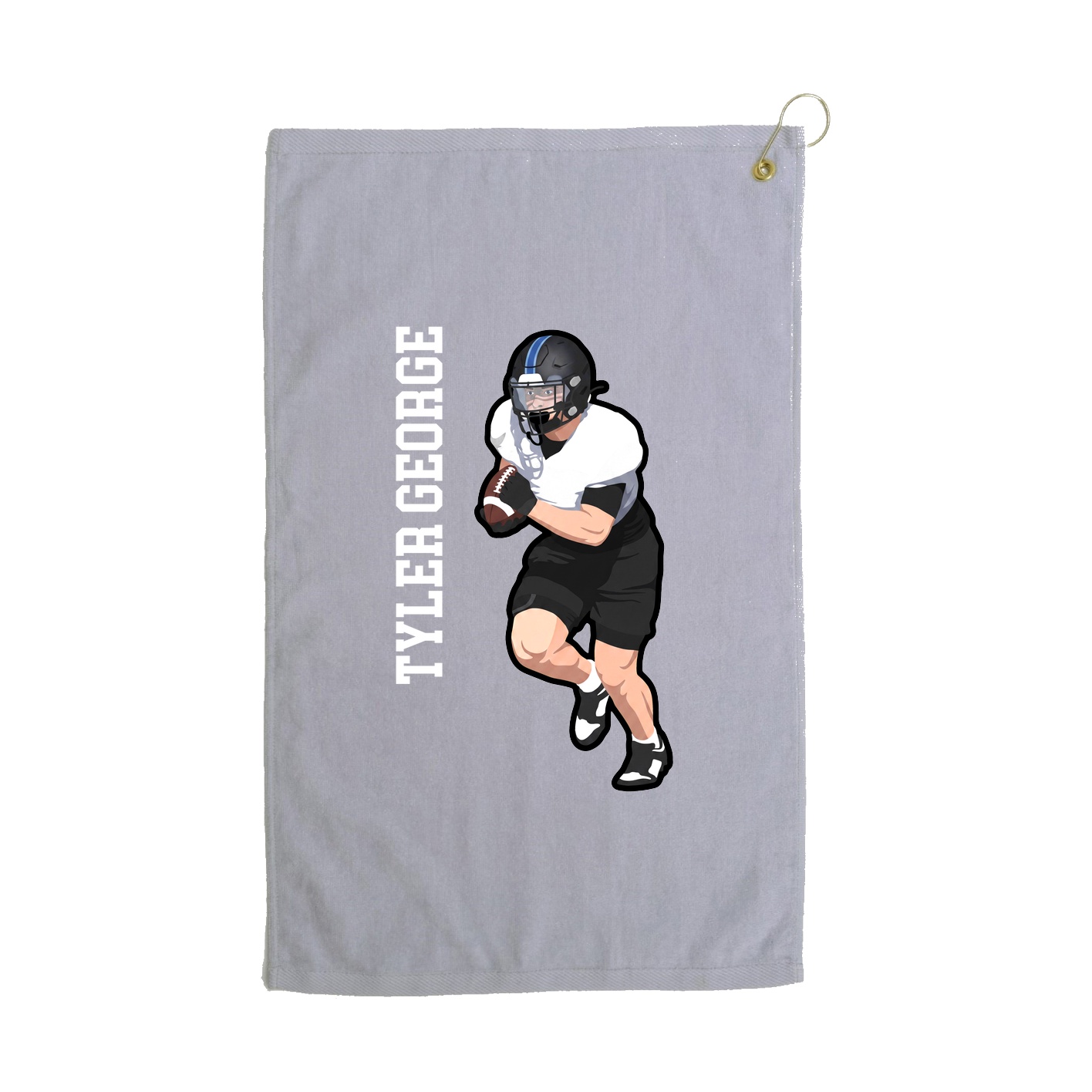 Golf Towel — Name Vertical in Grey