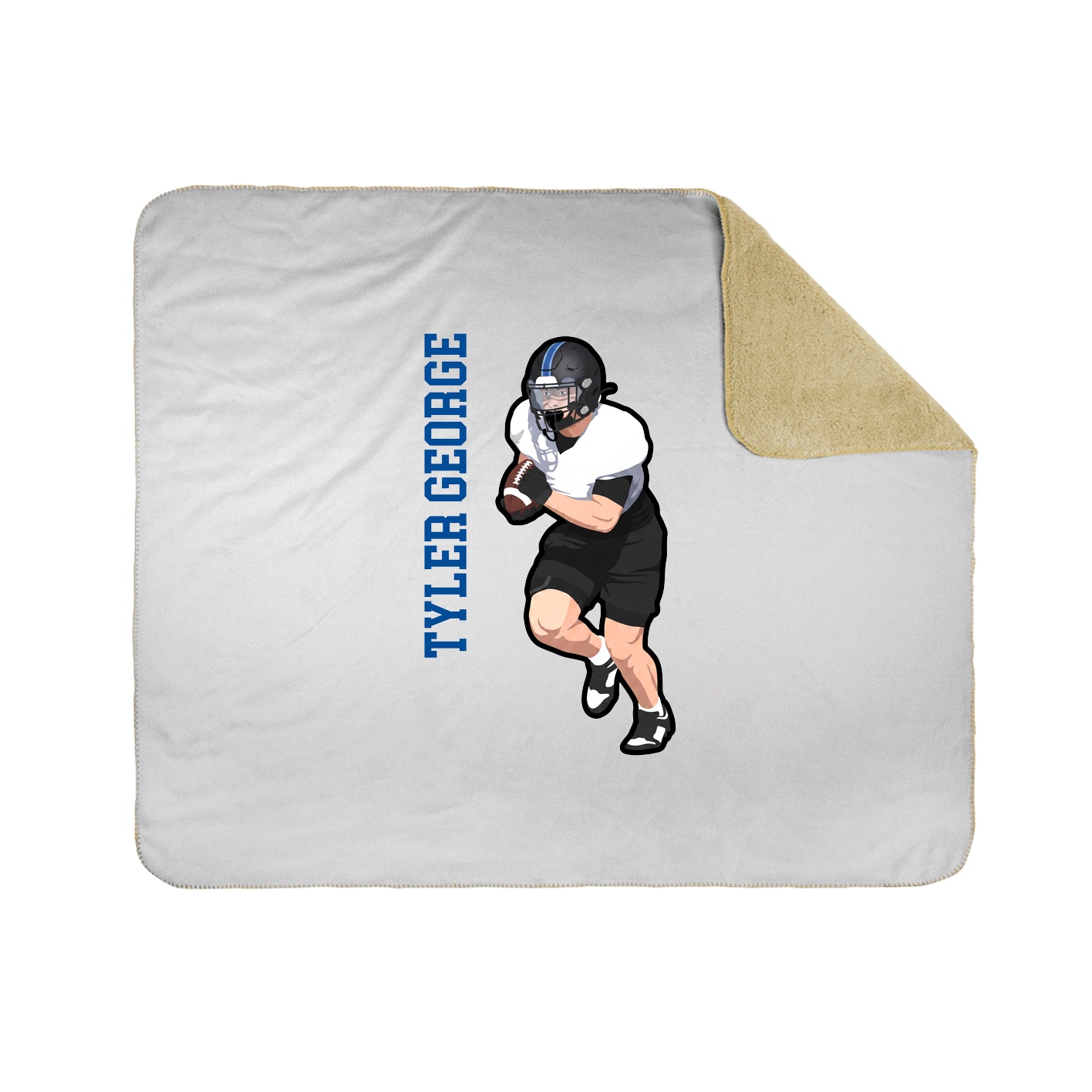 Throw Blanket — Name Vertical in White