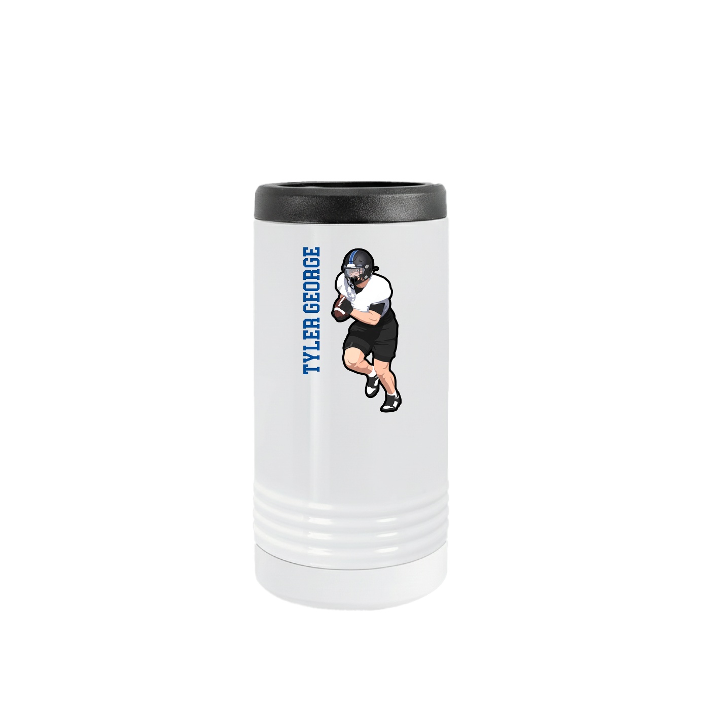 Slim Beverage Holder — Name Vertical in White