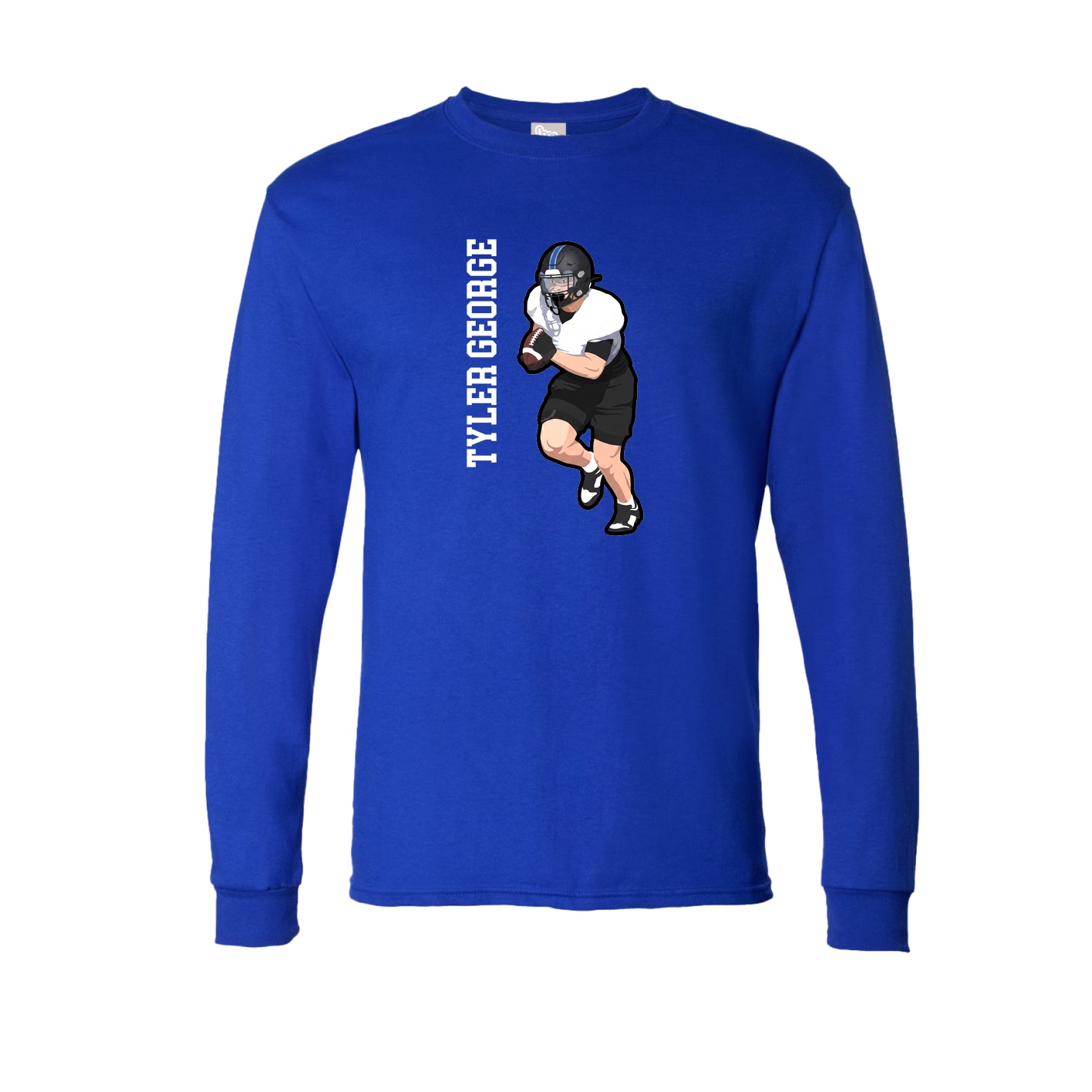 Long Sleeve Tee — Name Vertical in Royal
