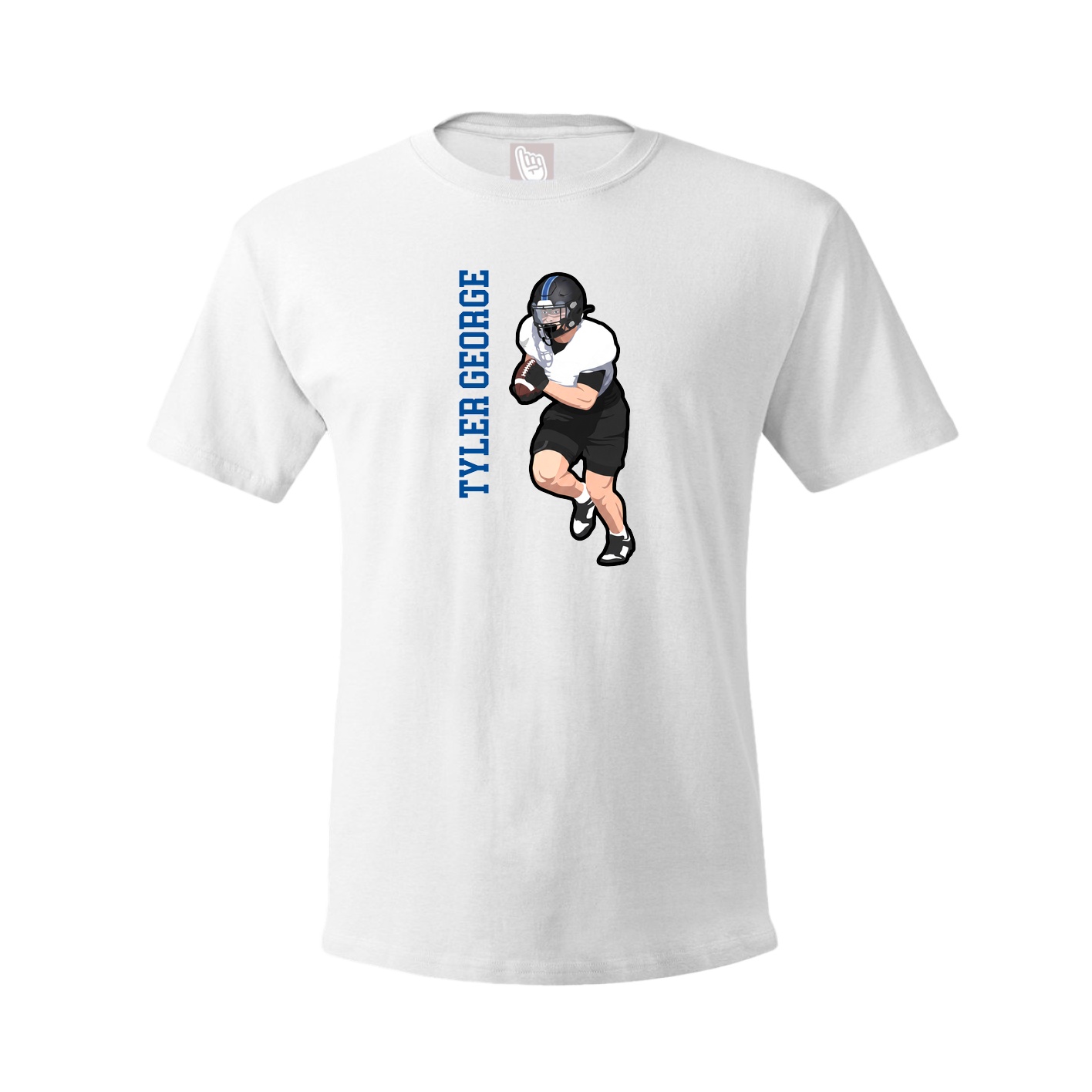 Youth Tee — Name Vertical in White
