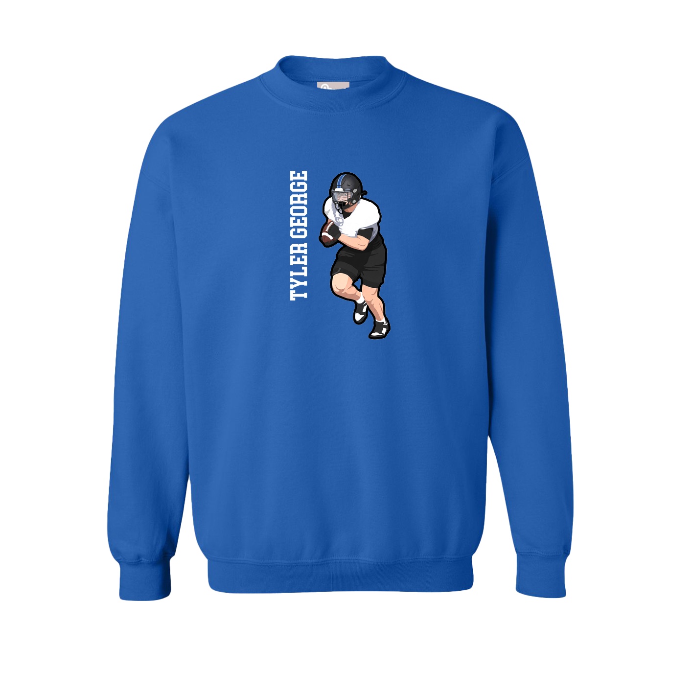 Fleece Crew — Name Vertical in Royal