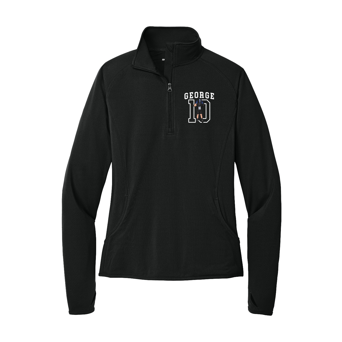 Women's Q-Zip Pullover — Shirsey in Black