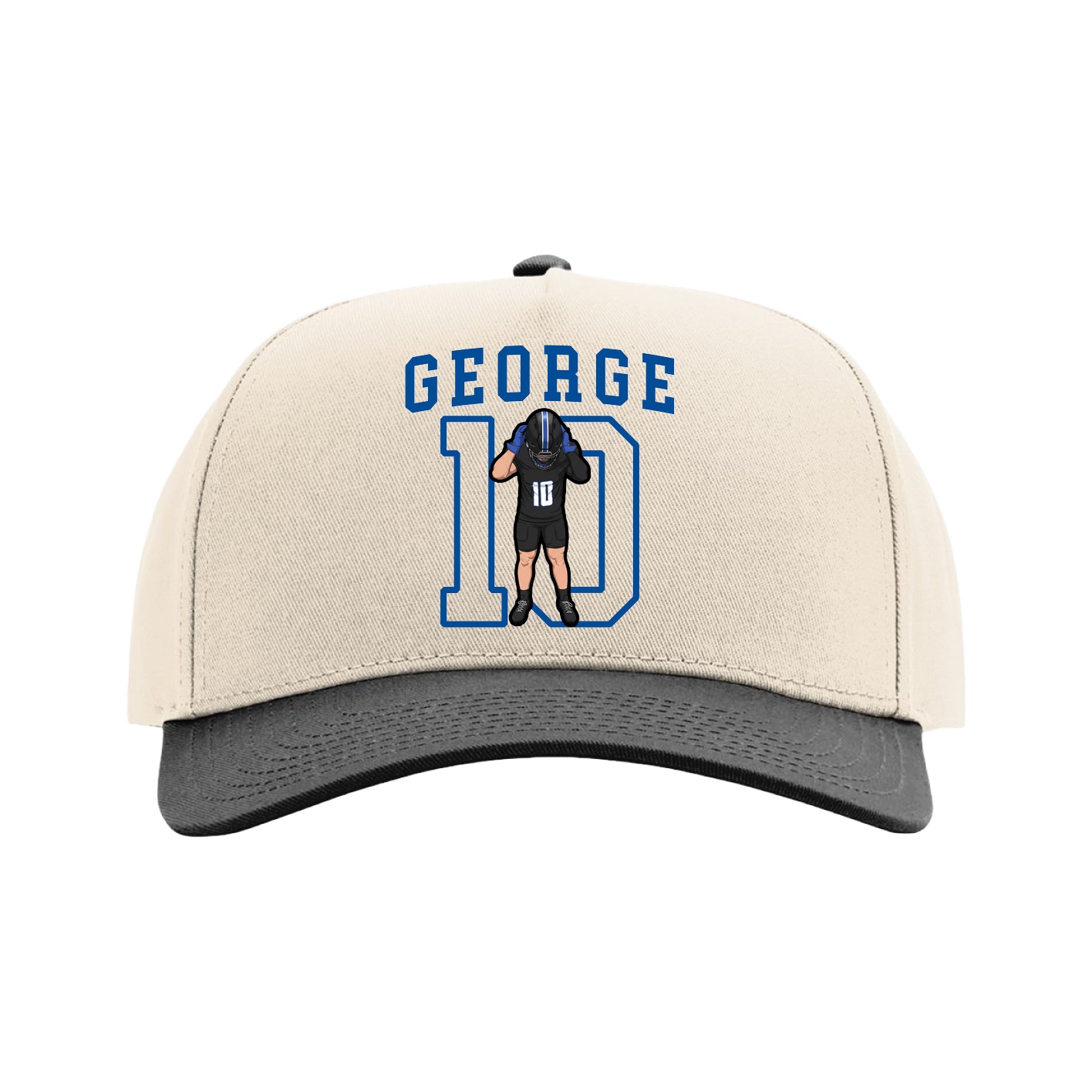Full Fabric Five-Panel Champ Cap — Shirsey in Cream/Black