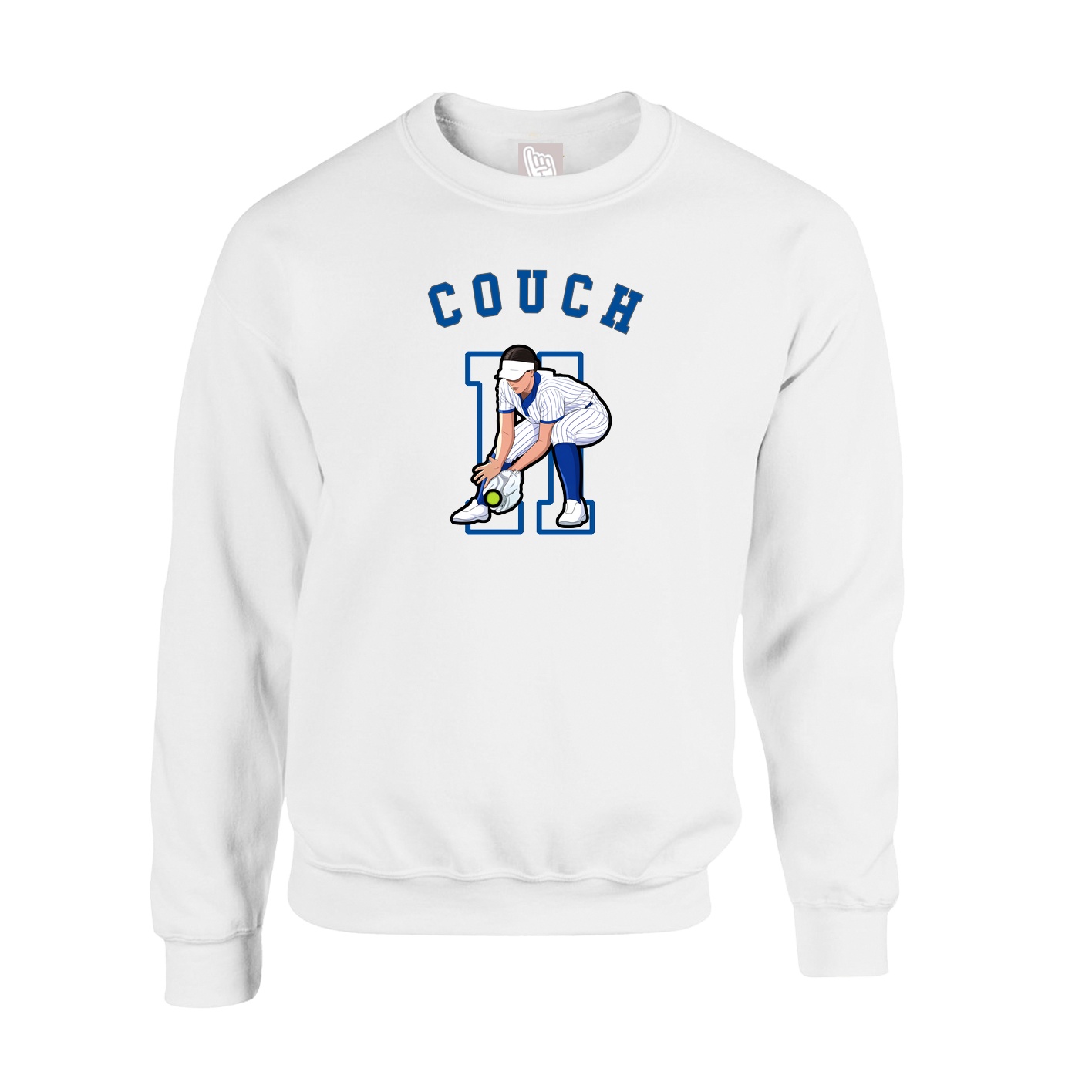 Fleece Crew — Shirsey Arch in White