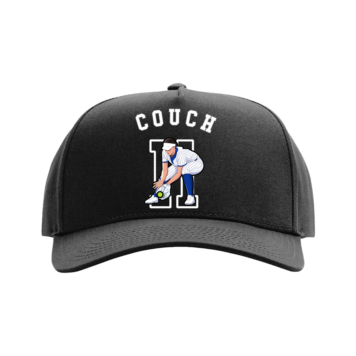 Full Fabric Five-Panel Champ Cap — Shirsey Arch in Black
