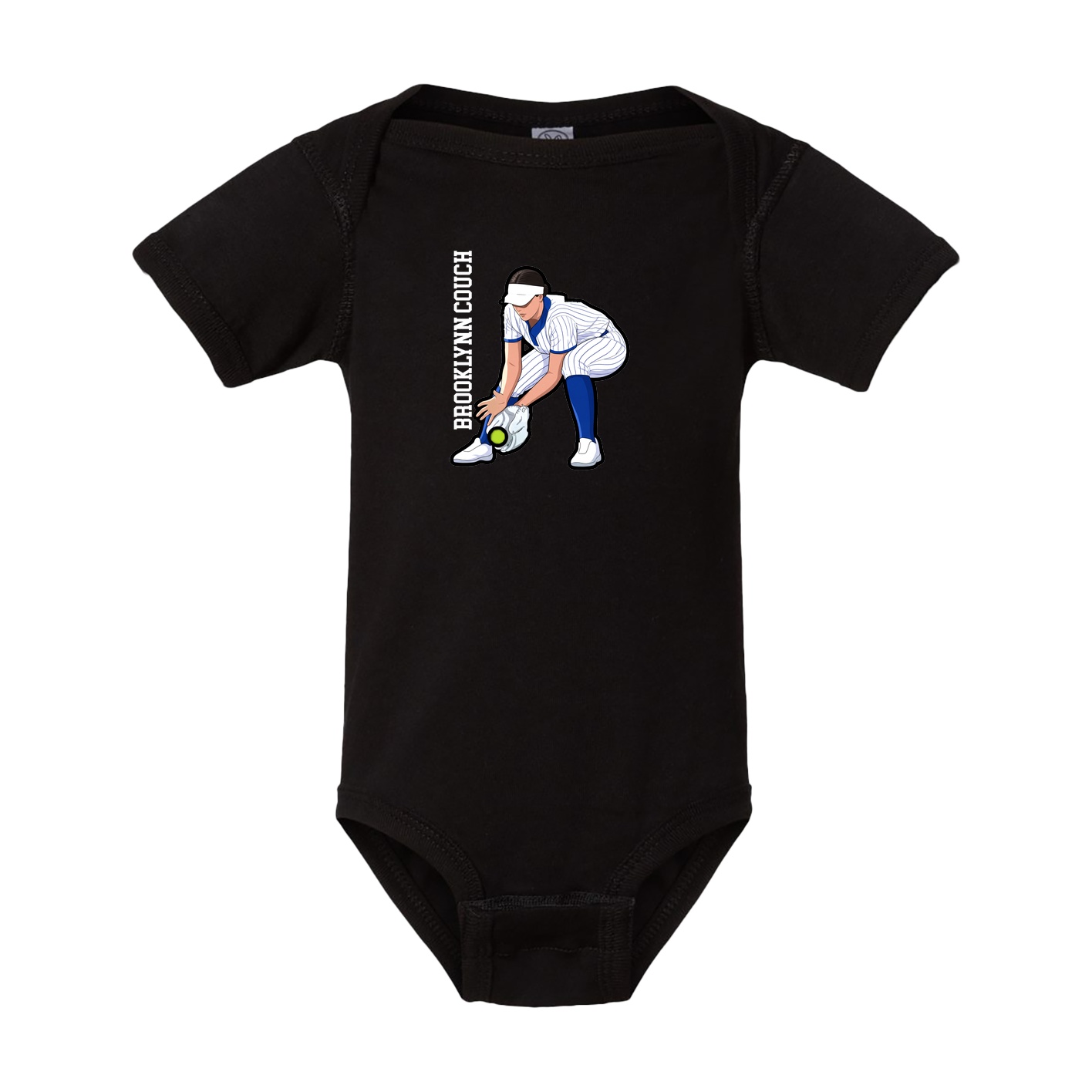 Baby Onesie — Name Vertical in Black