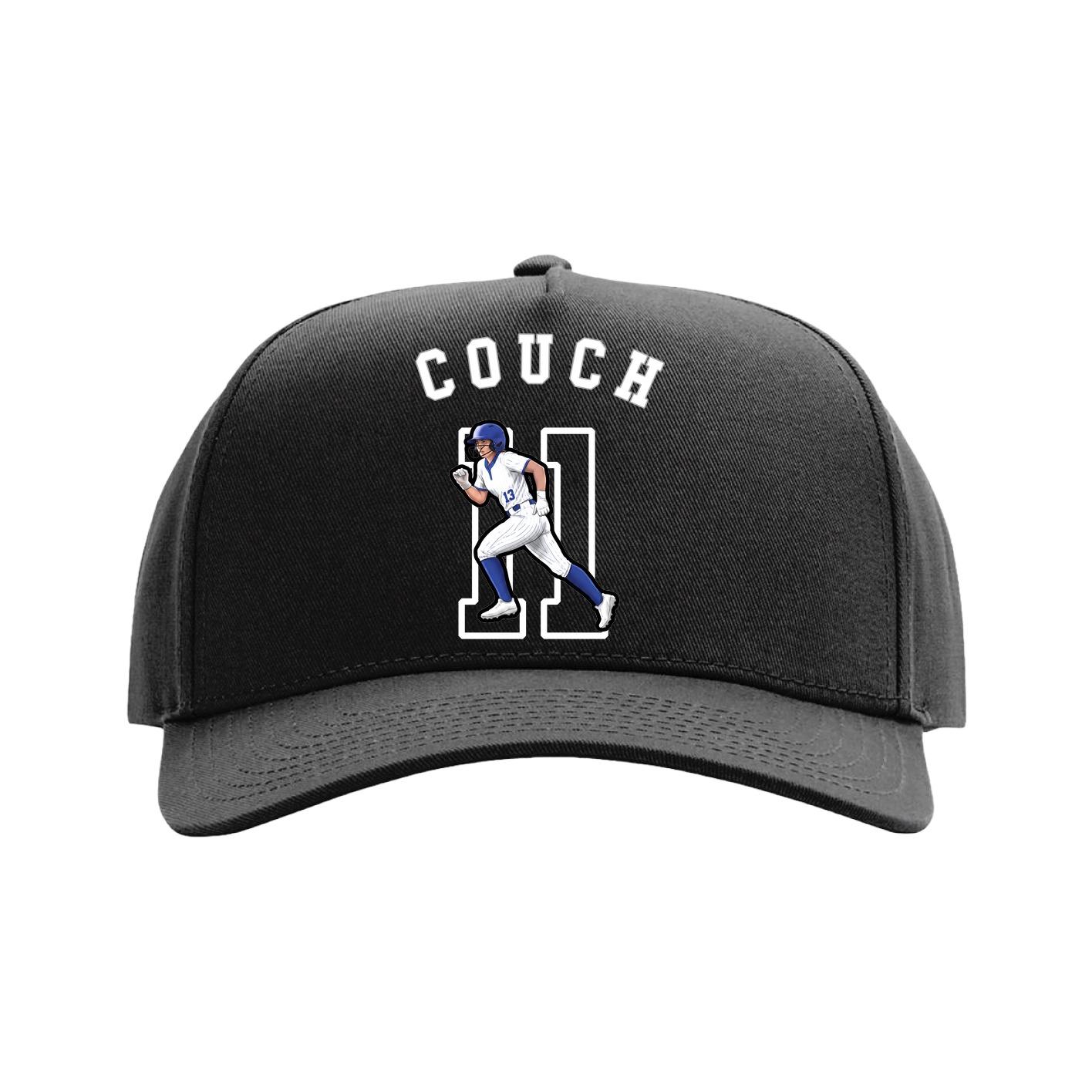 Full Fabric Five-Panel Champ Cap — Shirsey Arch in Black