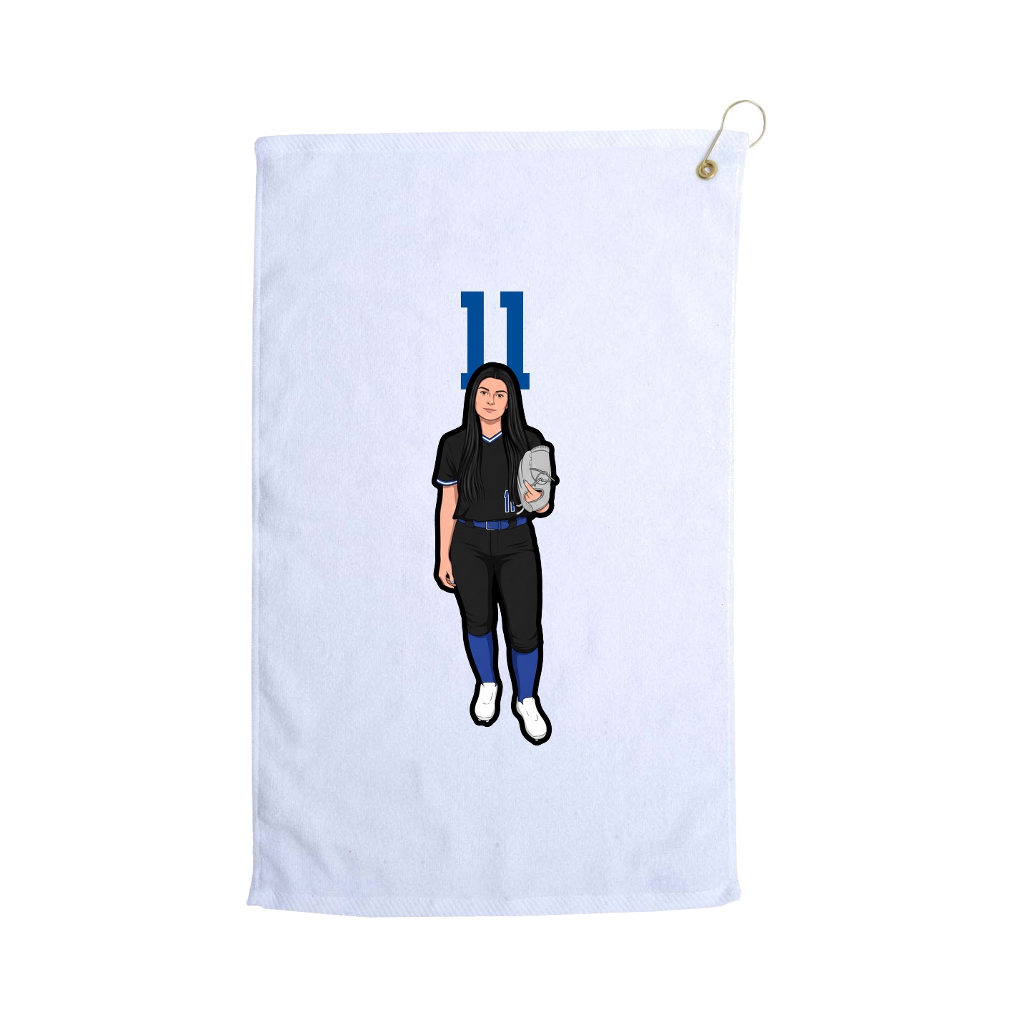 Golf Towel — Number Top in White