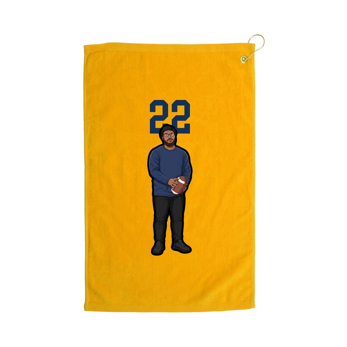 Golf Towel — Number Top in Gold