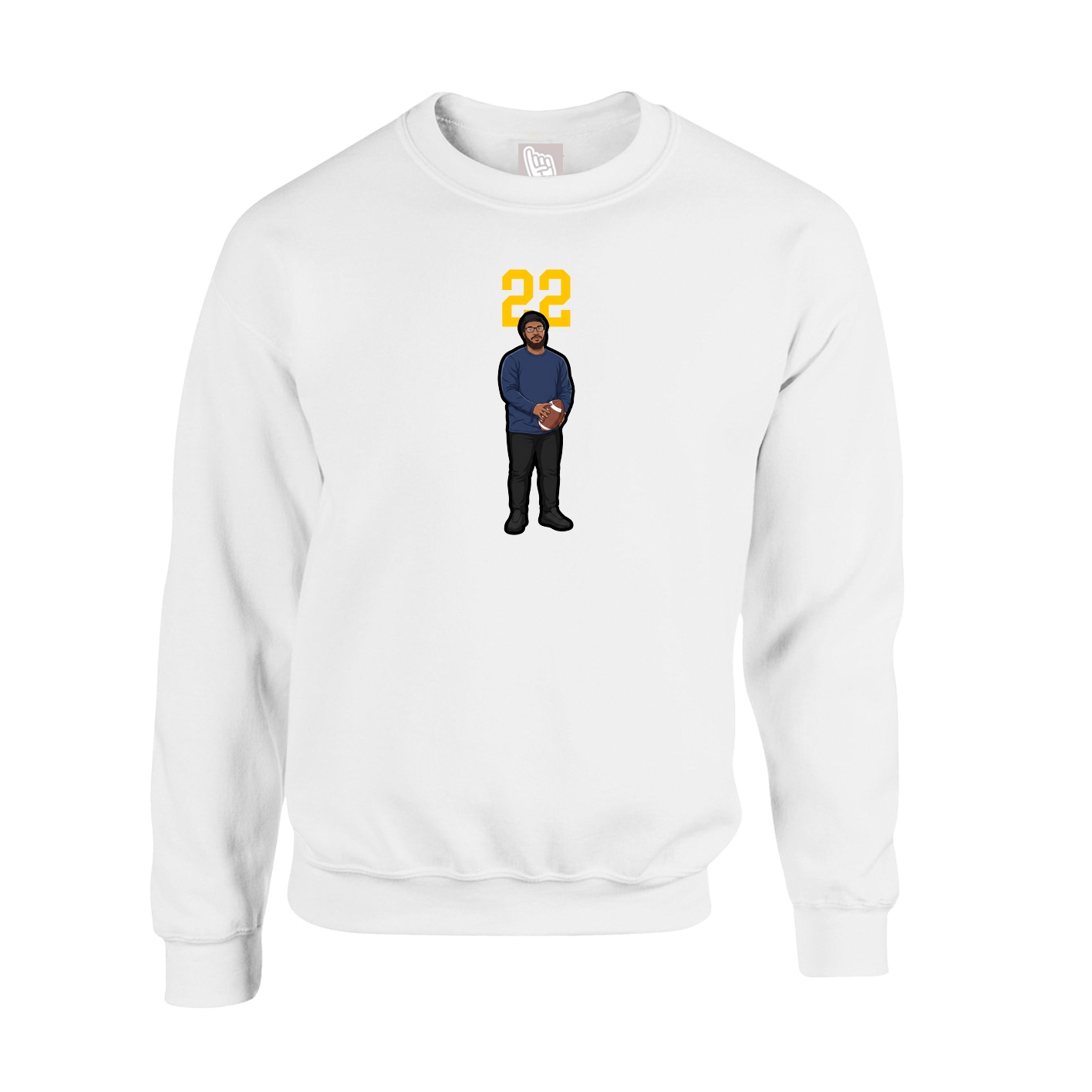 Fleece Crew — Number Top in White