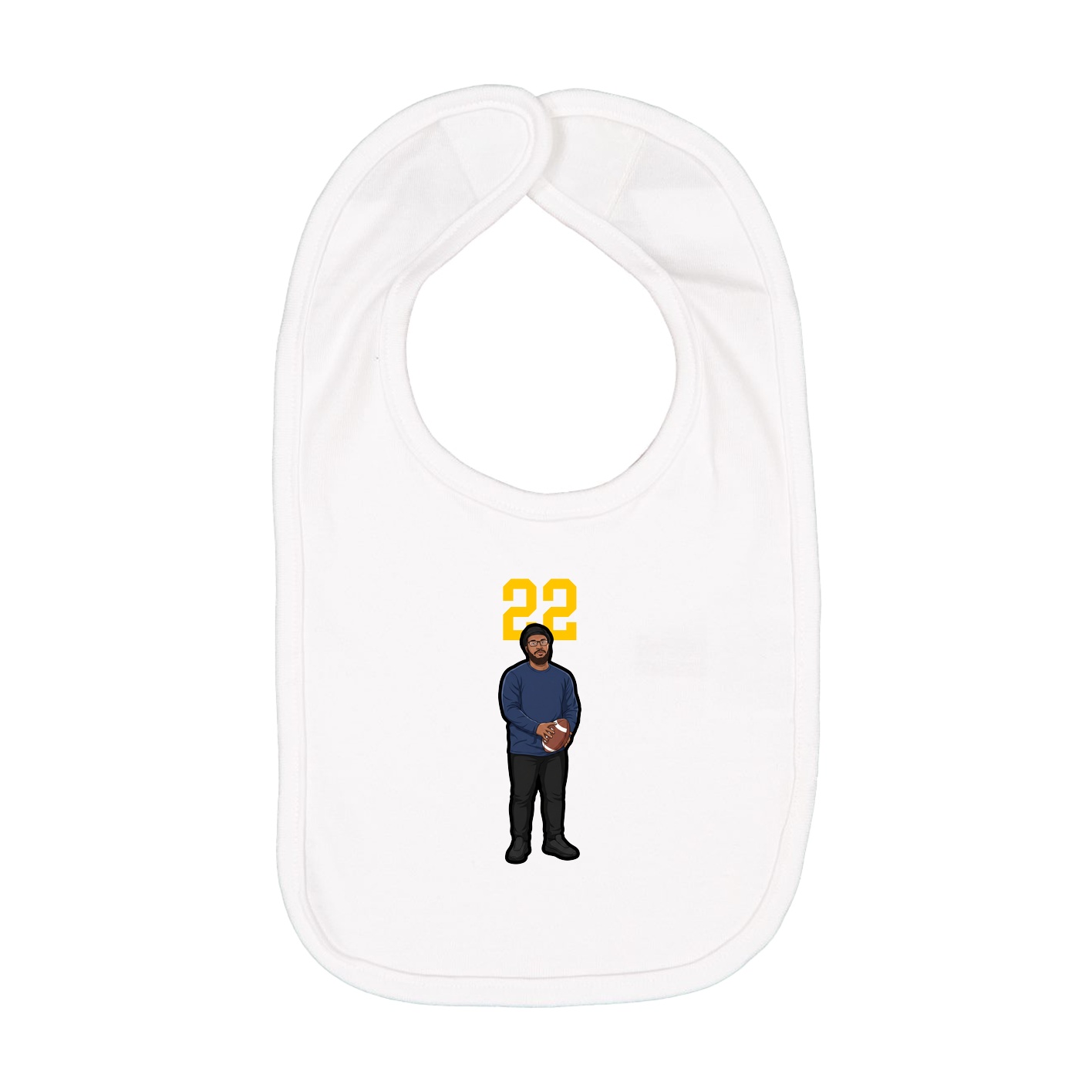 Infant Bib — Number Top in White