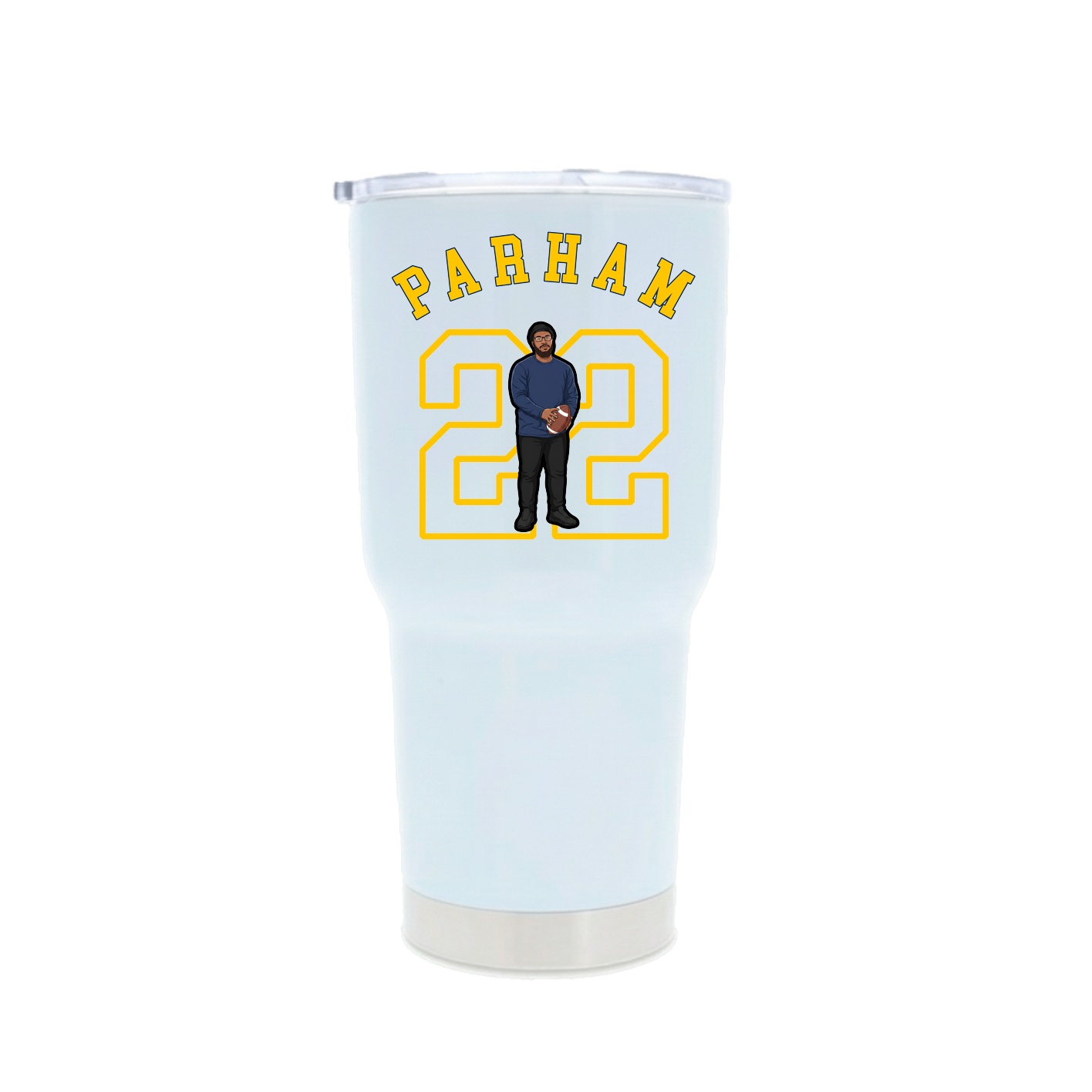 30oz Stainless Steel Tumbler — Shirsey Arch in White