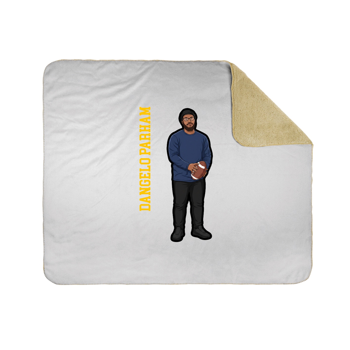 Throw Blanket — Name Vertical in White