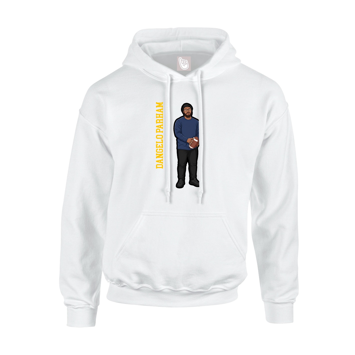 Youth Hoodie — Name Vertical in White