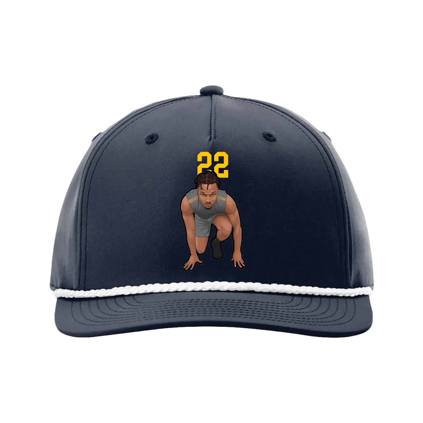 Five-Panel Classic Rope Cap — Number Top in Navy