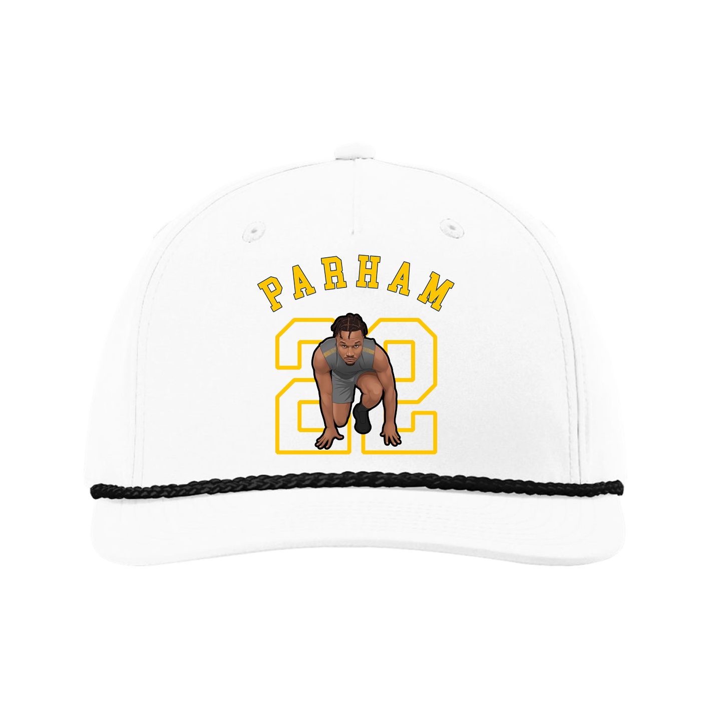 Five-Panel Classic Rope Cap — Shirsey Arch in White