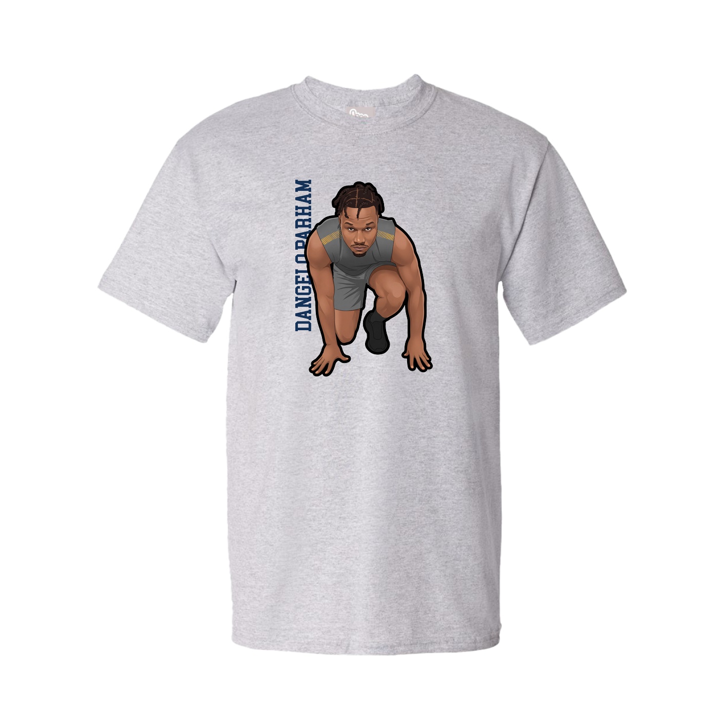 Youth Tee — Name Vertical in Grey