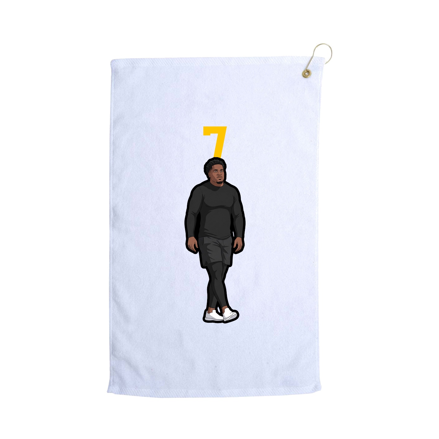 Golf Towel — Number Top in White