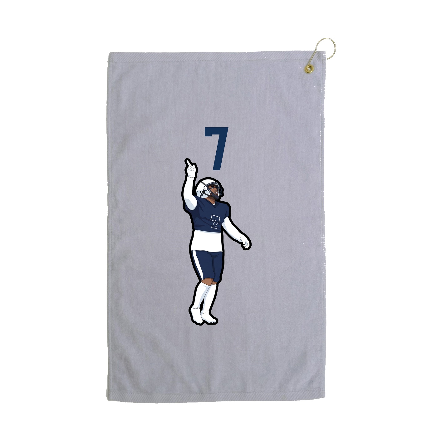 Golf Towel — Number Top in Grey