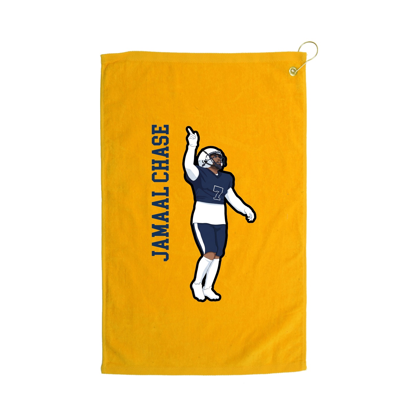 Golf Towel — Name Vertical in Gold