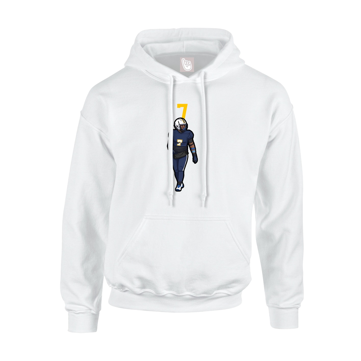 Youth Hoodie — Number Top in White