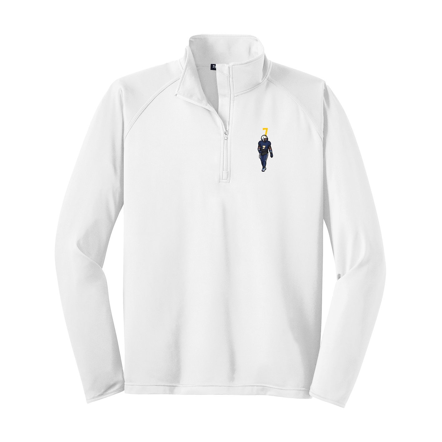 Q-Zip Pullover — Number Top in White