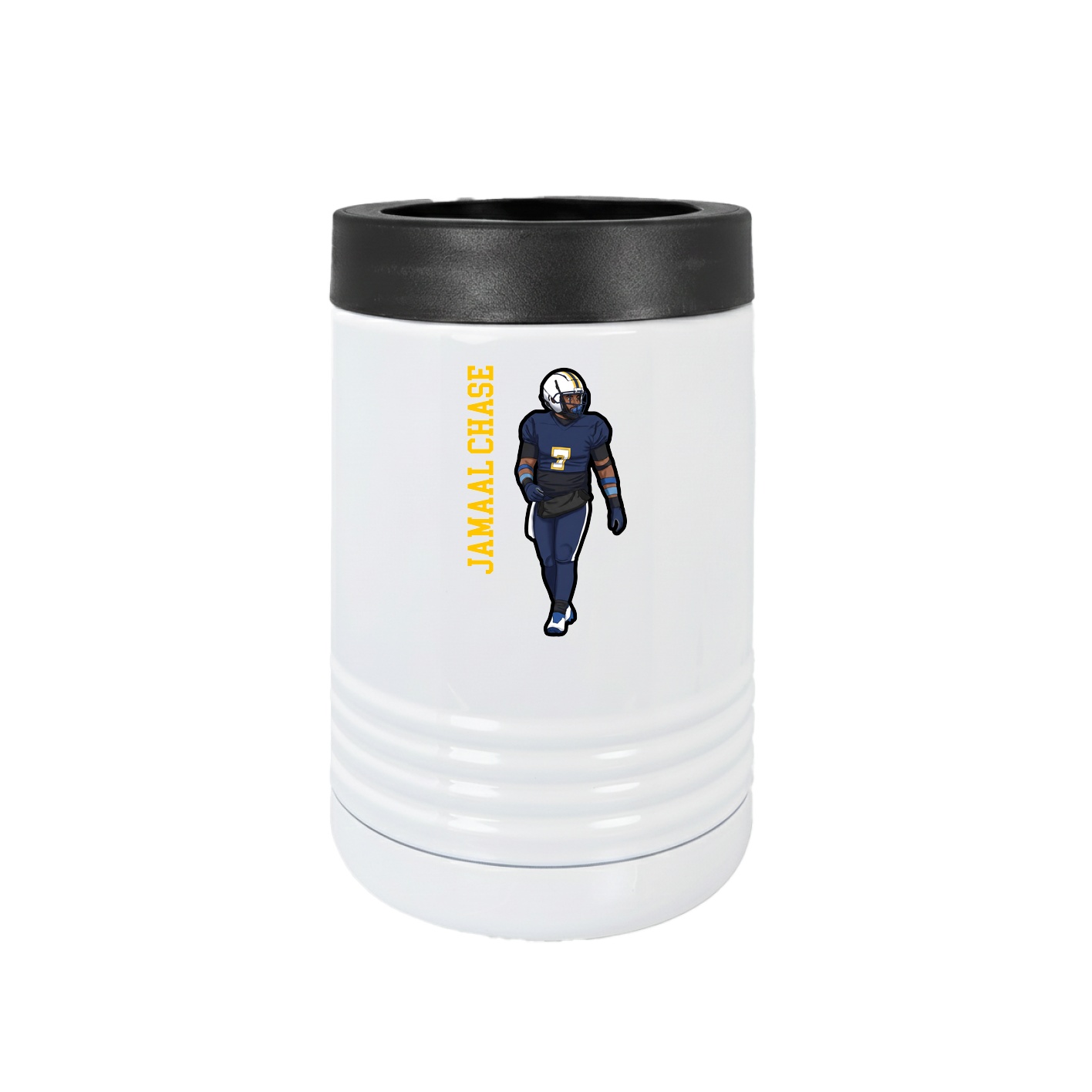 Beverage Holder — Name Vertical in White